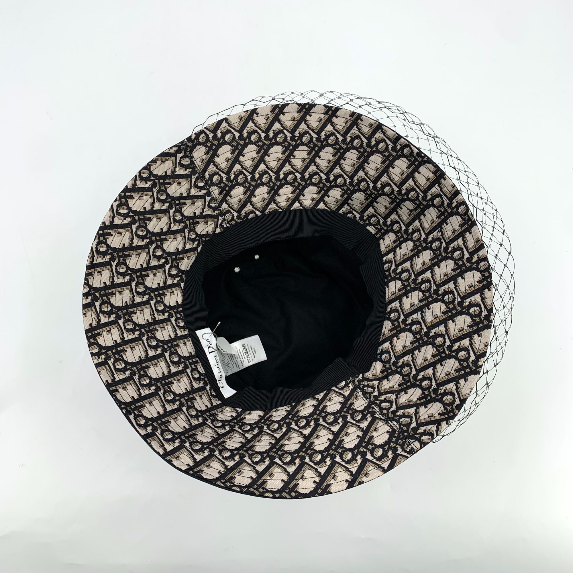 Dior Christian Dior Black & Jacquard Cotton Mesh Fisherman Hat Si Size ONE SIZE - 4 Thumbnail