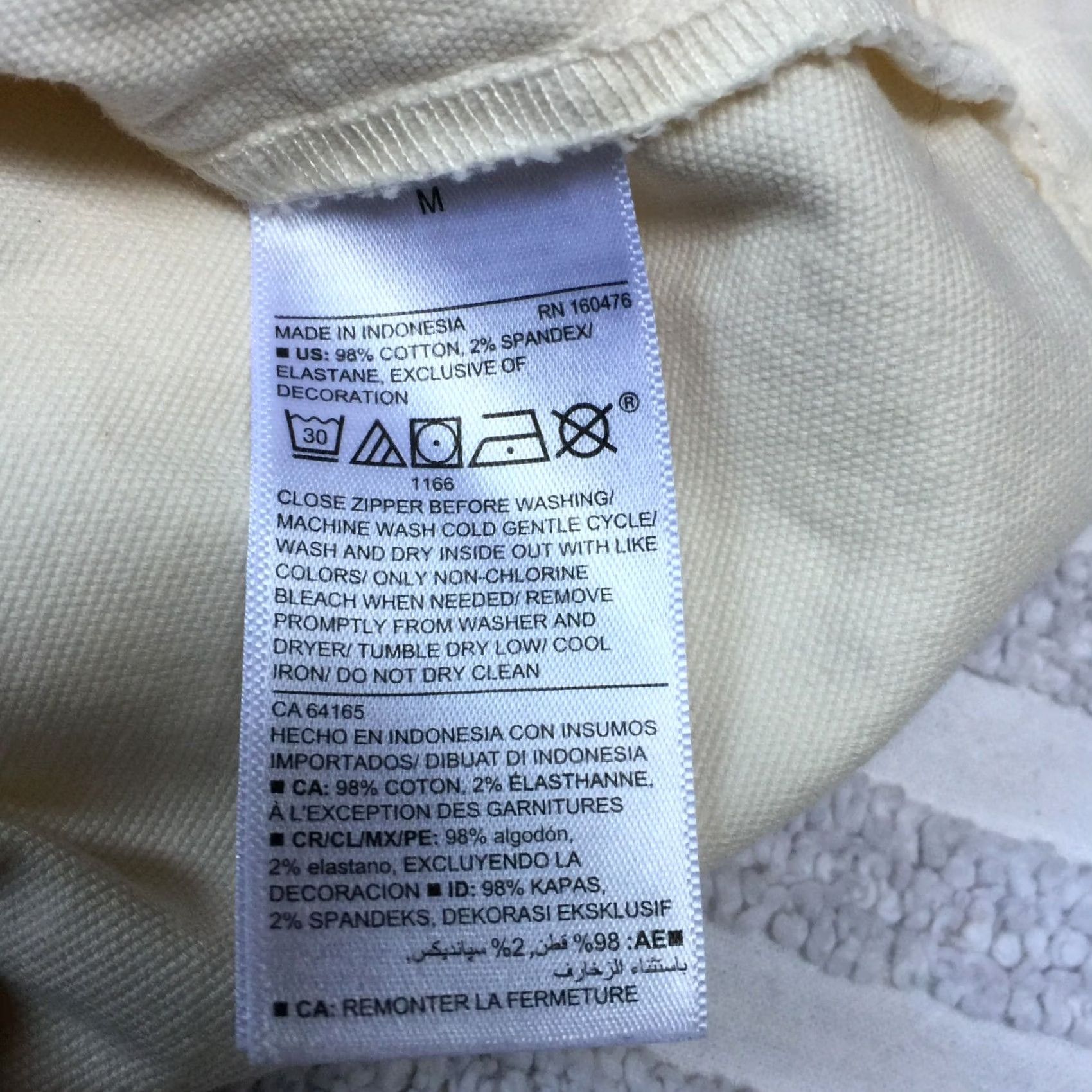 Old Navy Old Navy Women's Zip Up Lightweight Jacket Ivory Medium Pockets Cotton Blend Stand-Up Collar Casual Lightweight Jacket Size M / US 6-8 / IT 42-44 - 6 Thumbnail