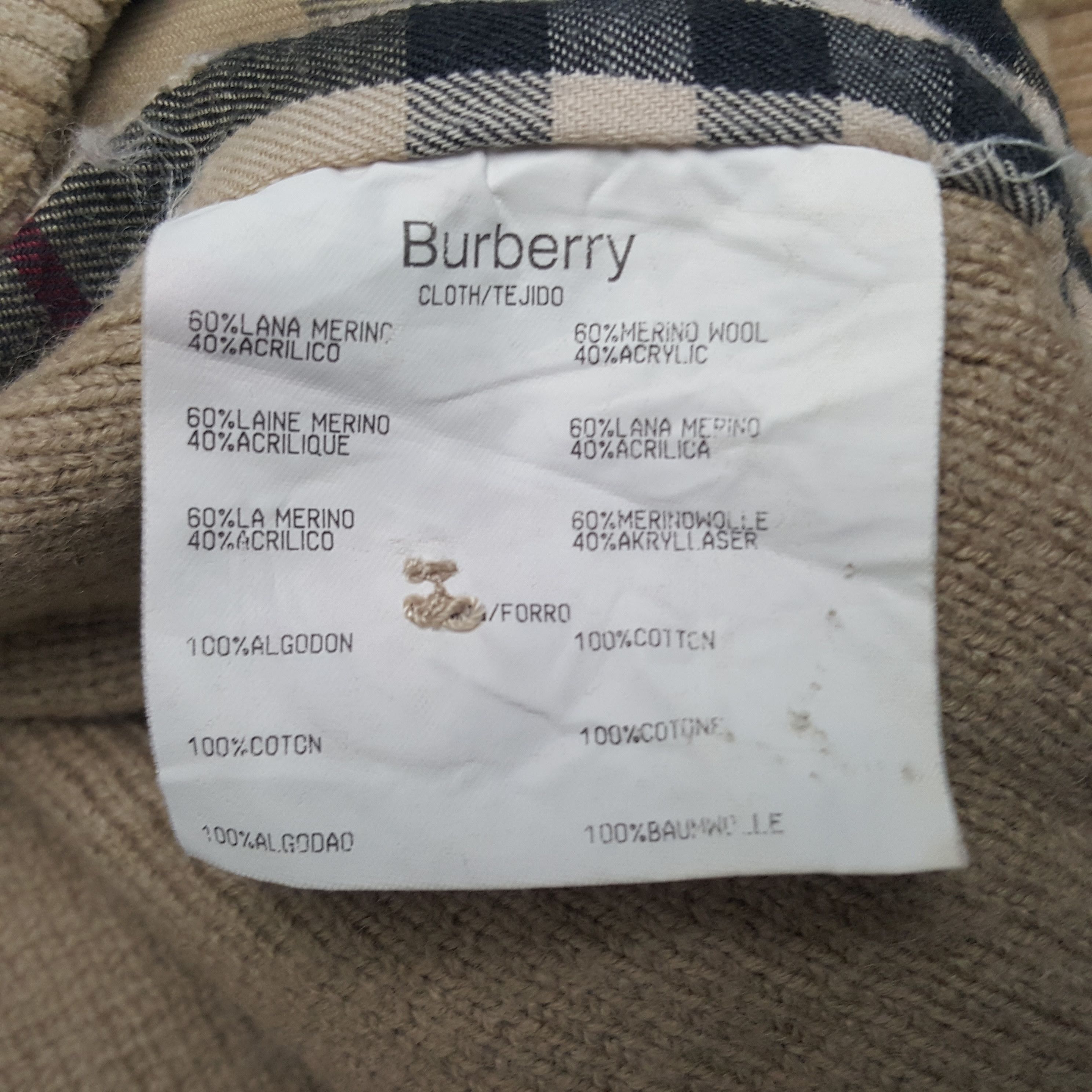 Burberry × Vintage Vintage Burberry London Custon Art Logo Wool Corduroy Jacket Size US XL / EU 56 / 4 - 9 Thumbnail