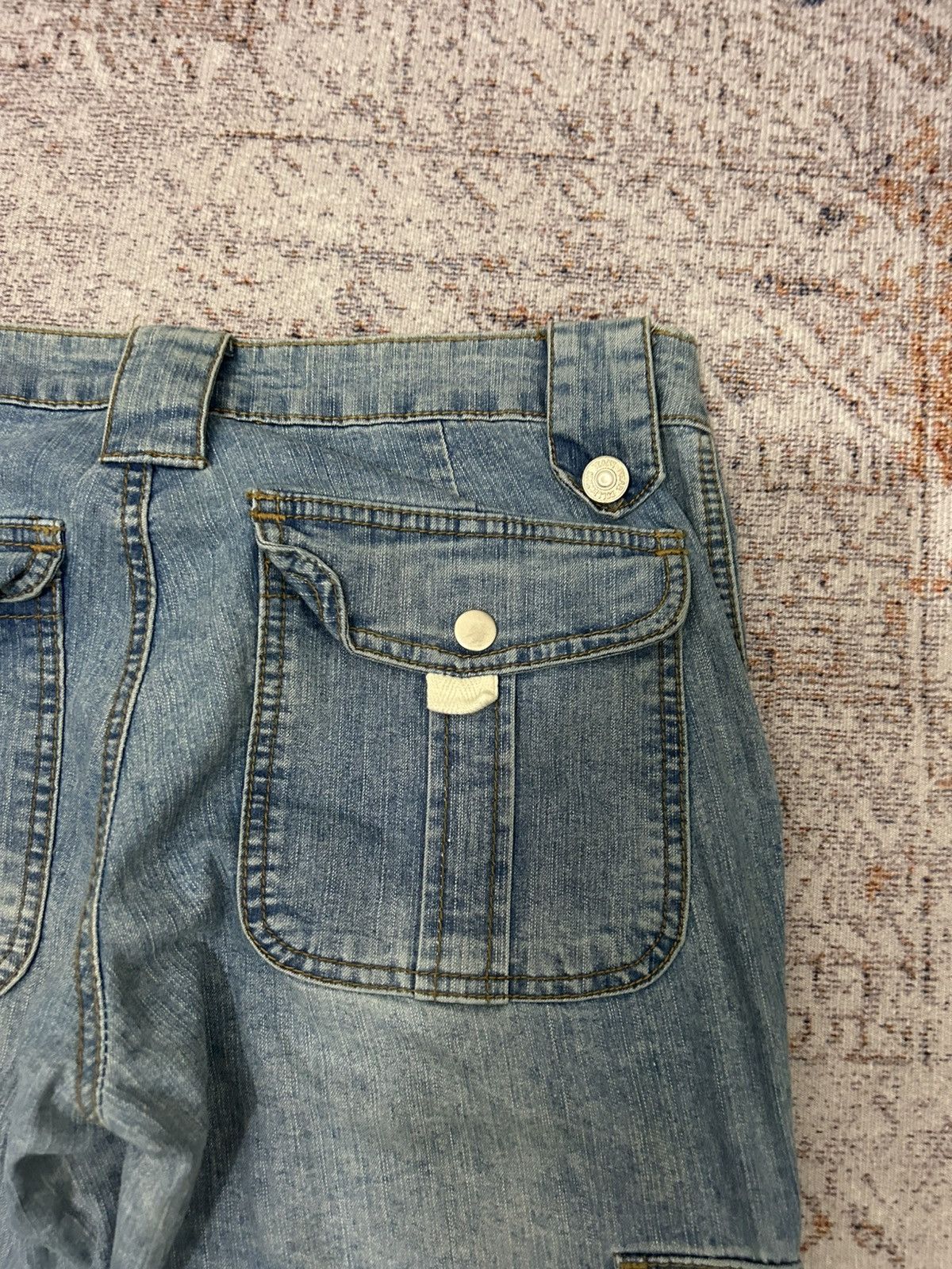 Japanese Brand Diva Cargo Multipocket Flare Jeans Size US 29 - 11 Thumbnail