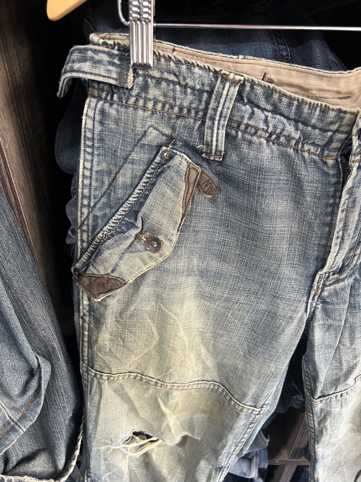 Z Brand 🔥Vintage Z Brand Double Knee Distressed Denim Size US 35 - 7 Thumbnail