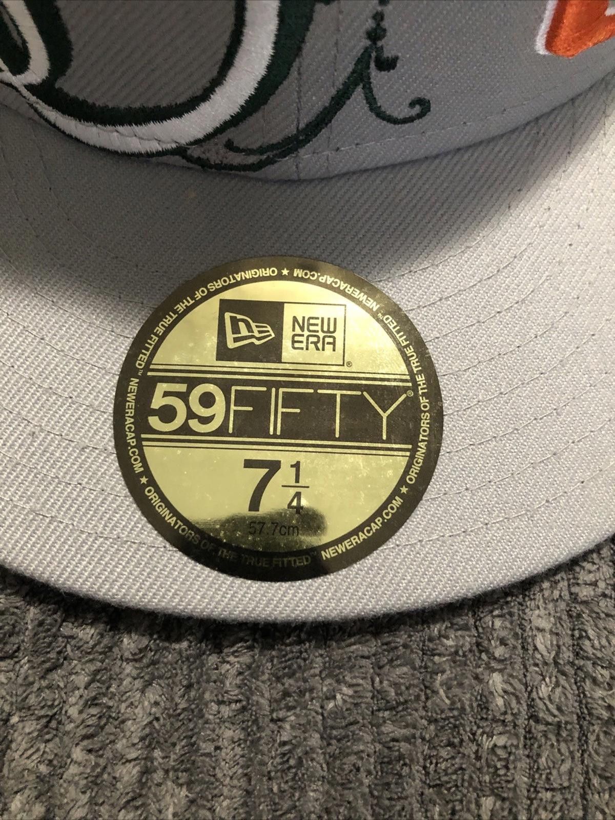New Era Miami Canes New Era 59Fifty “Tagging” Hat Gray 7 1/4 NEW Size ONE SIZE - 3 Thumbnail