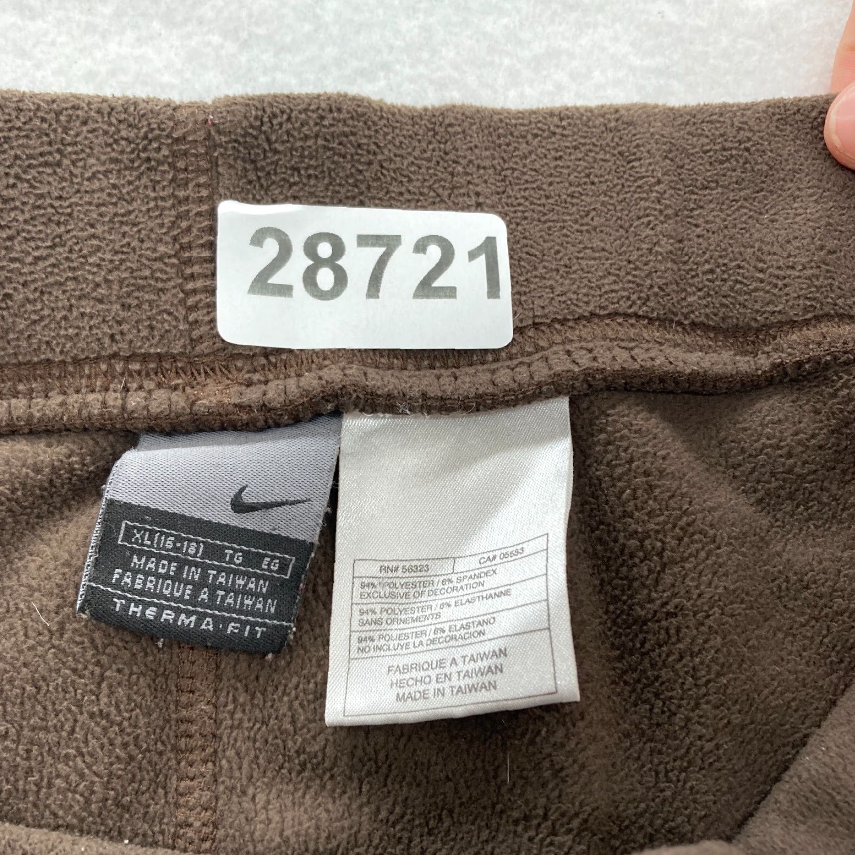 Nike VINTAGE Nike Fleece Sweatpants Women's XL Brown Ankle Zip Pull On Straight Y2K Role: 80s 90s? Size 40" / US 18 - 5 Thumbnail