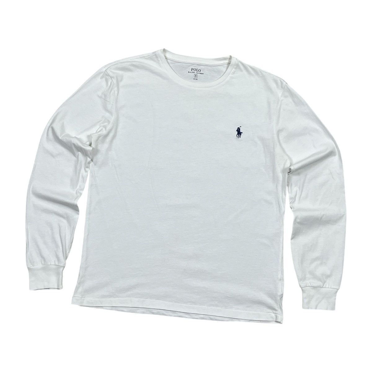 Polo Ralph Lauren Polo Ralph Lauren White Long Sleeve T-Shirt Navy Pony Size S Size US S / EU 44-46 / 1 - 1 Thumbnail