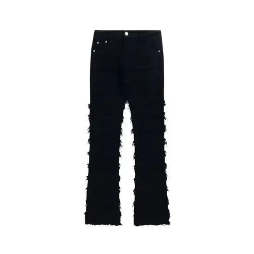 Designer × Jean punk damaged flared ripped jeans Size US 34 / EU 50 - 2 Thumbnail