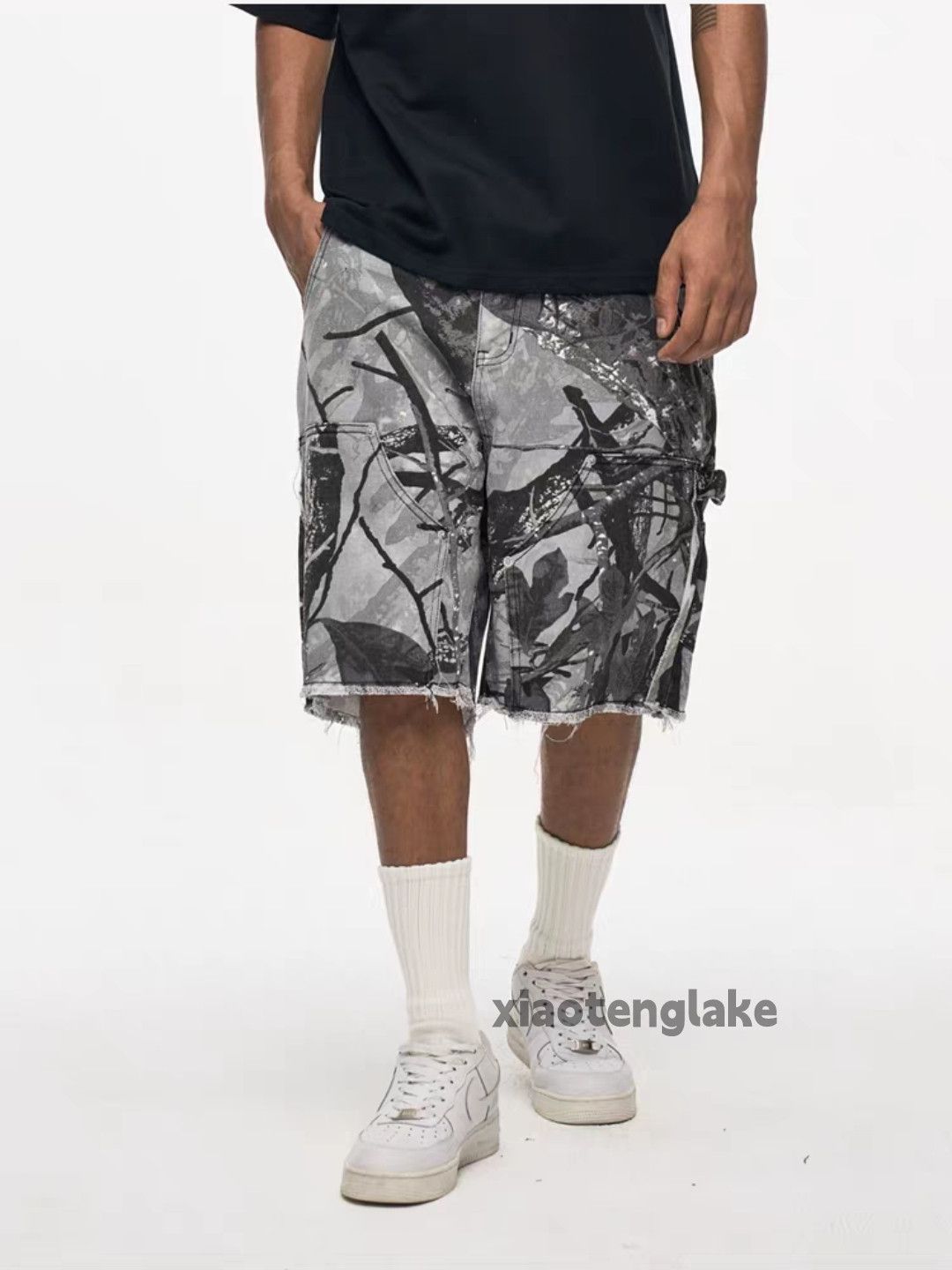 Vintage xz utility loose baggy hiphop carpenter camo shorts Size US 30 / EU 46 - 2 Thumbnail