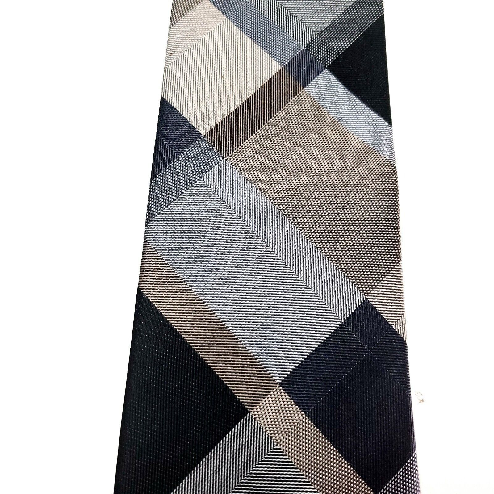 Van Heusen Van Heusen Silk Tie Woven Brown Black Plaid Size ONE SIZE - 2 Thumbnail
