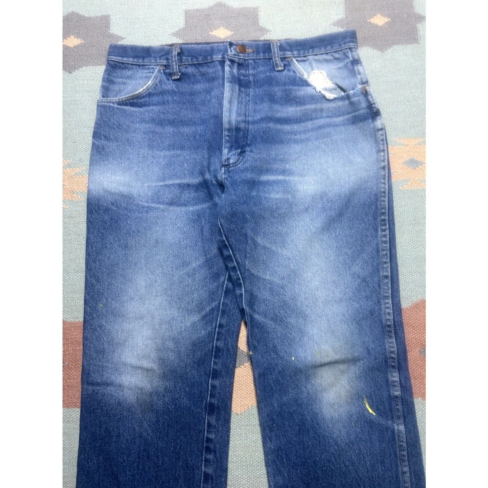 Denime VINTAGE Rustler Denim Jeans Straight USA 34x31 Men Blue 70s 80s Size US 34 / EU 50 - 3 Thumbnail
