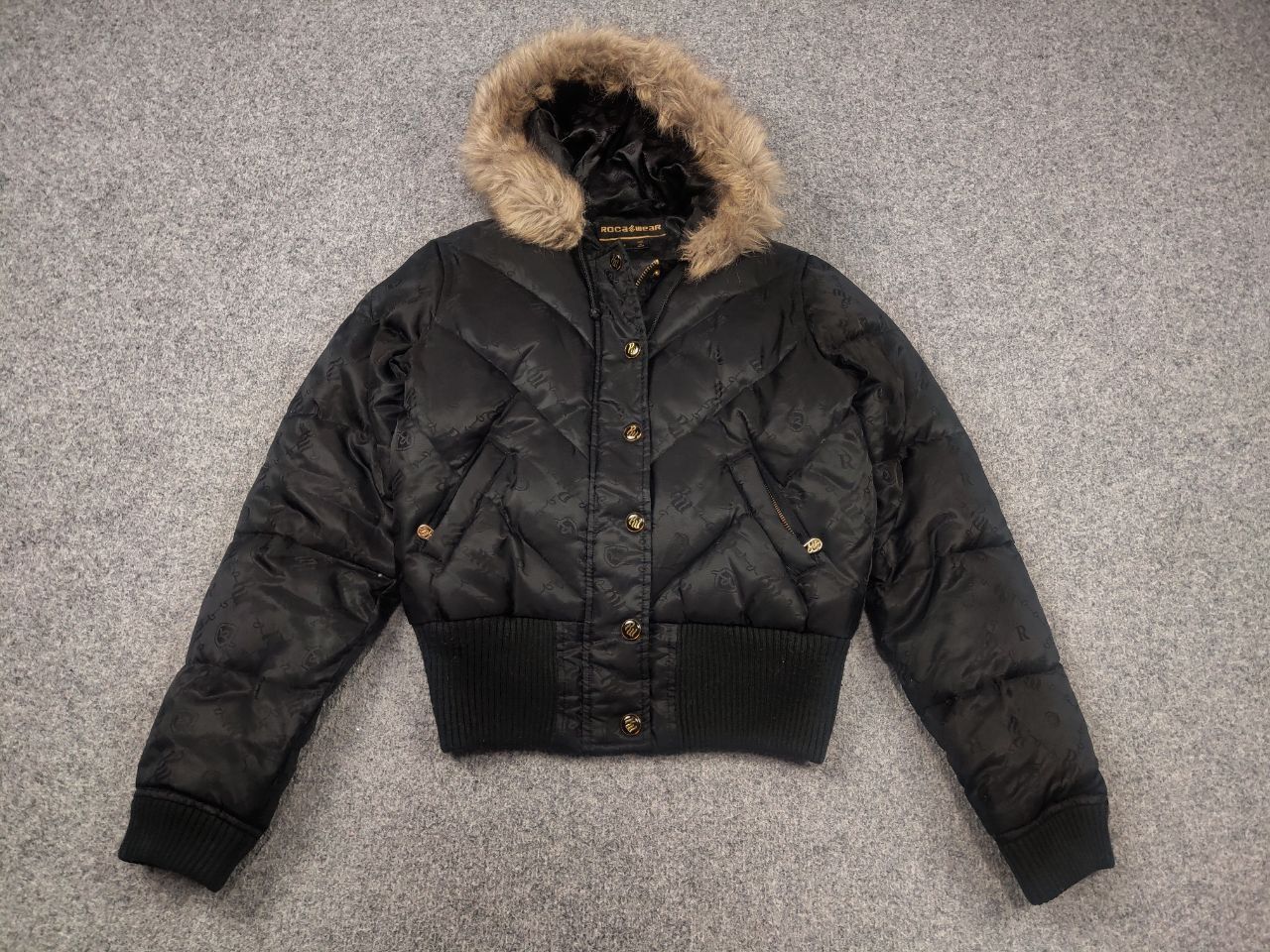 Rocawear Vintage y2k Rocawear Black Japan Fur Cropped Jacket LGB Size US S / EU 44-46 / 1 - 3 Thumbnail