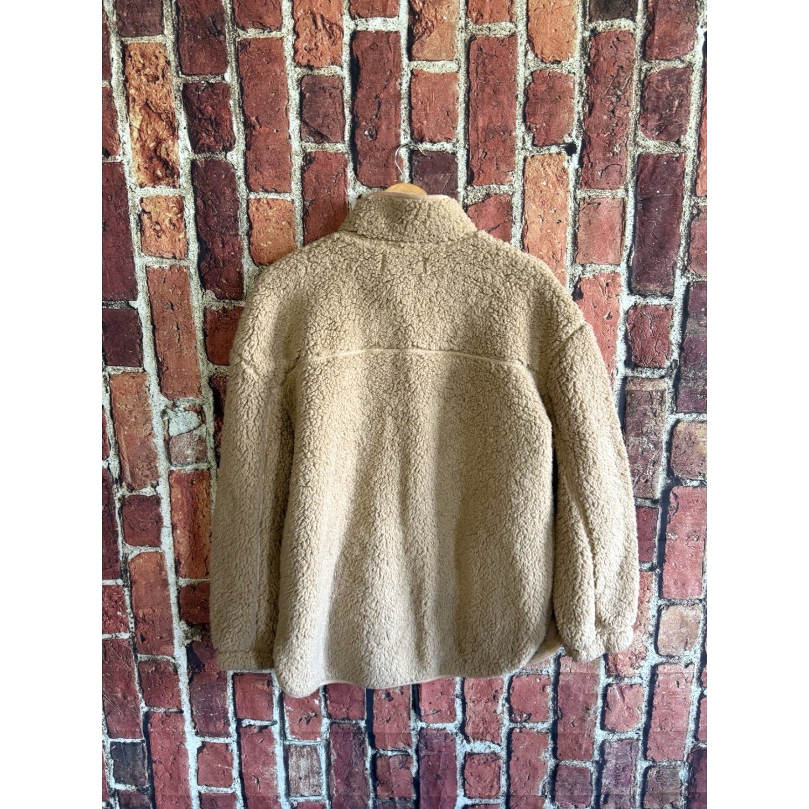 Abercrombie & Fitch Abercrombie & Fitch Womens Brown Sherpa Full Zip Mock Neck Sweater XL Size Pullover Size XL / US 12-14 / IT 48-50 - 2 Thumbnail