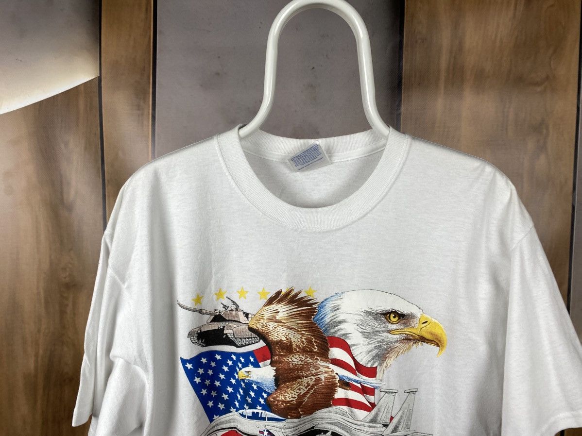 Vintage 🦅Vintage 90s T-Shirt Hanes U.S.A. Support Our Troops Tee🦅 Size US L / EU 52-54 / 3 - 4 Thumbnail