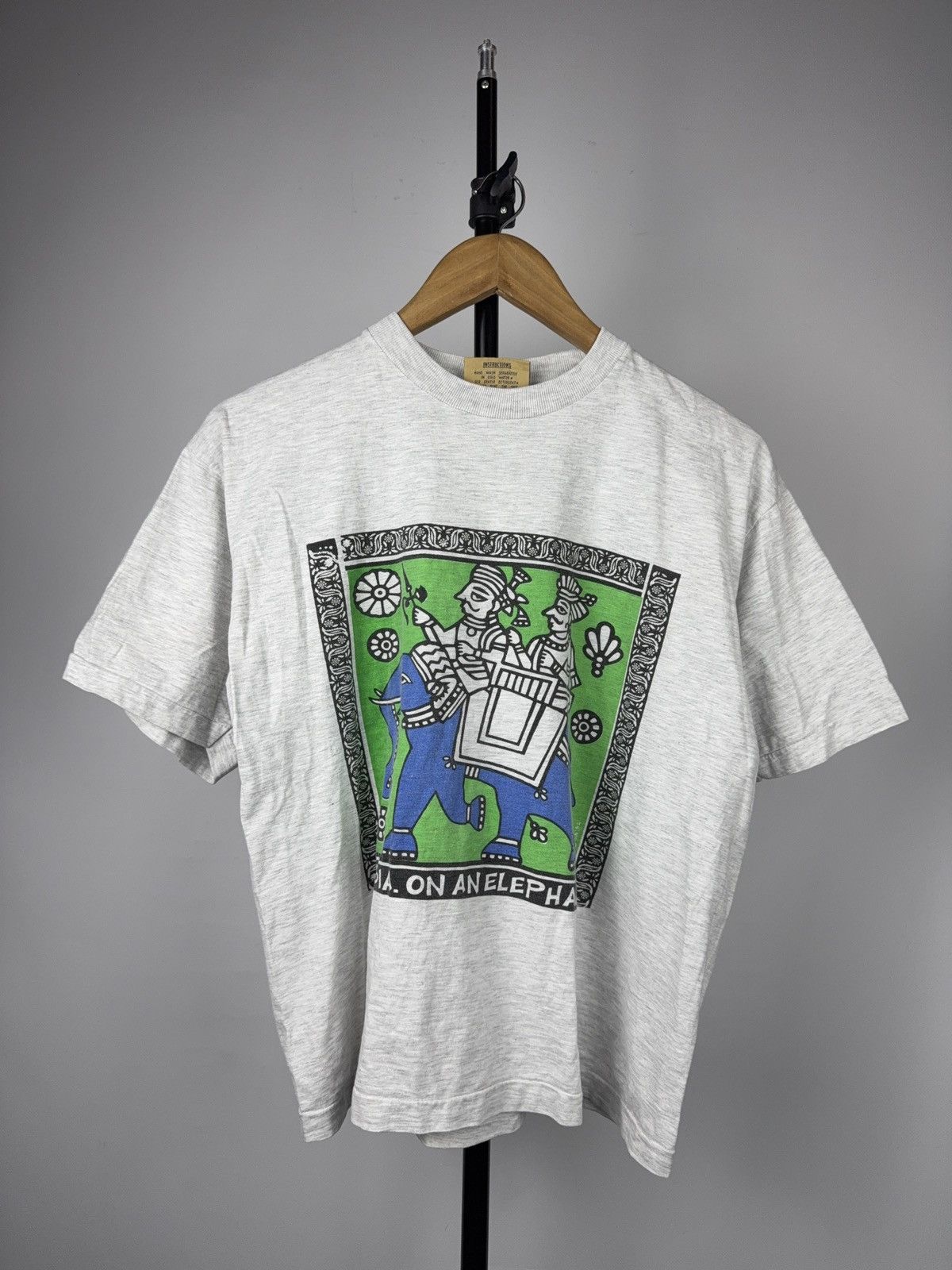 Vintage Vintage 90s Tantra India Elephant Folk Art Graphic T-Shirt Size US S / EU 44-46 / 1 - 1 Thumbnail