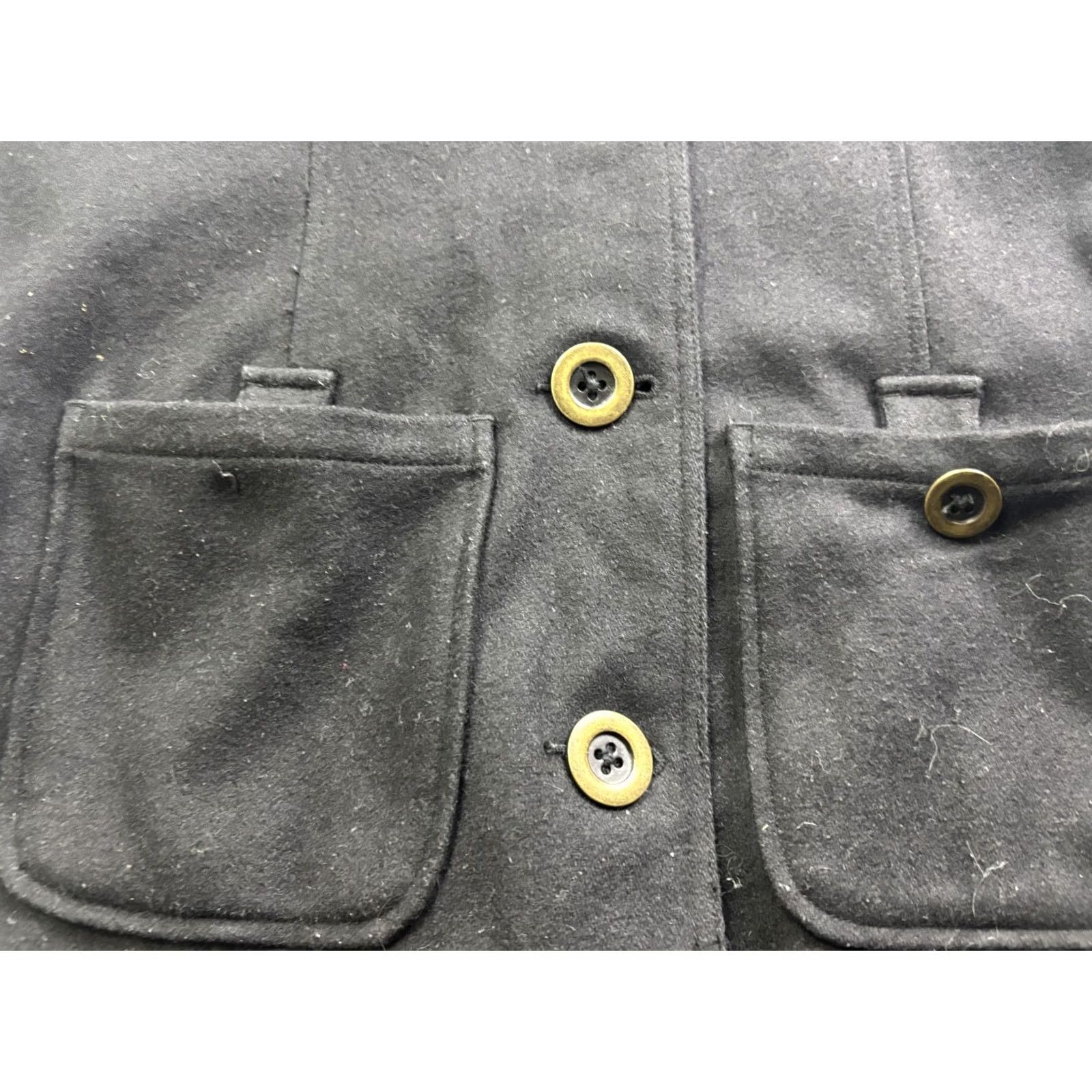 Vintage Roxy Coat Womens M Black Hooded Lined Wool-Blend Mid-Length Pockets Button Parka Jacket/Coat Casual Travel Mens Womens Girls Boys Size M / US 6-8 / IT 42-44 - 6 Thumbnail