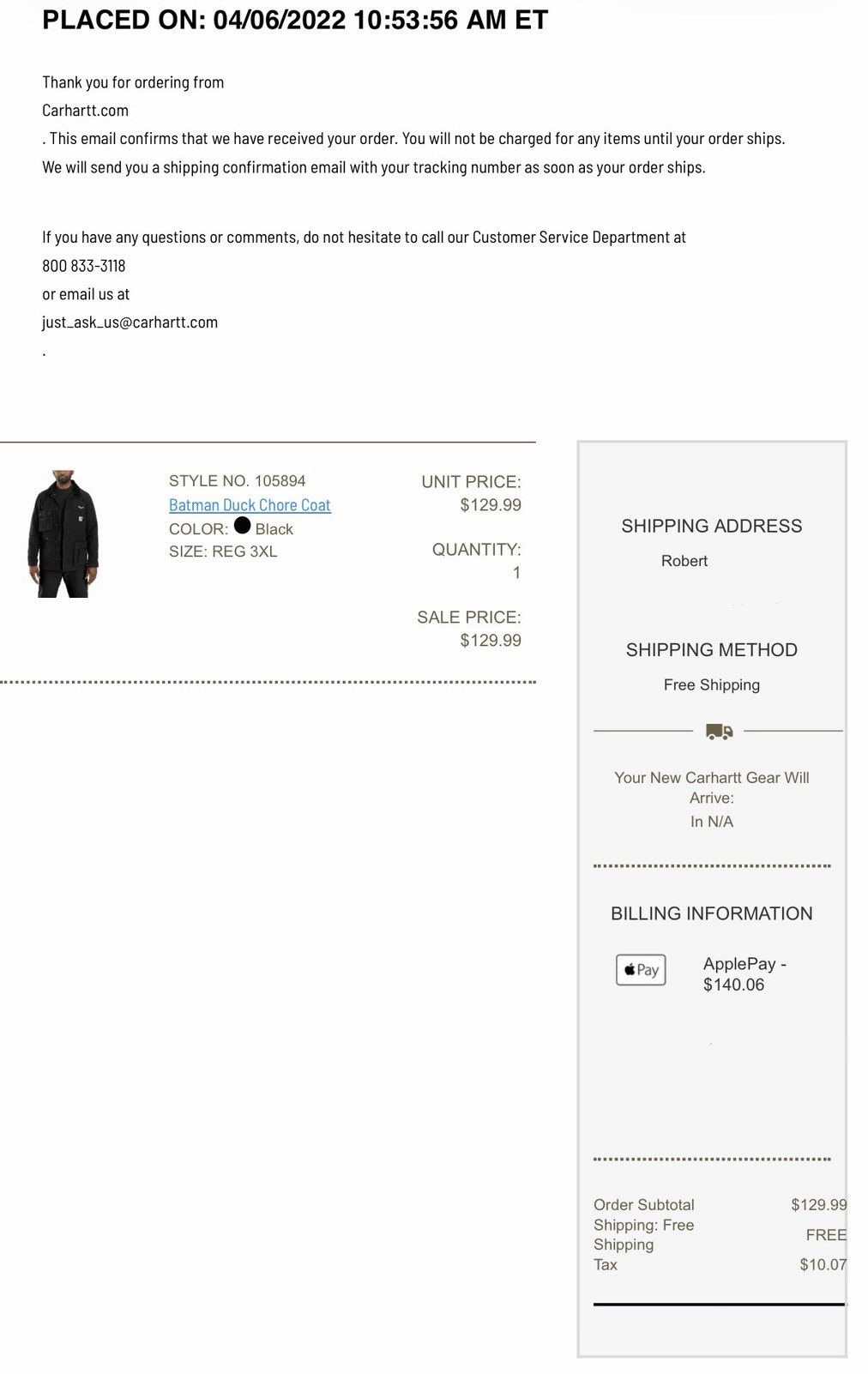 Carhartt Carhartt x The Batman Duck Chore Coat #74/100 3XL NWT RARE Size US XXL / EU 58 / 5 - 14 Thumbnail
