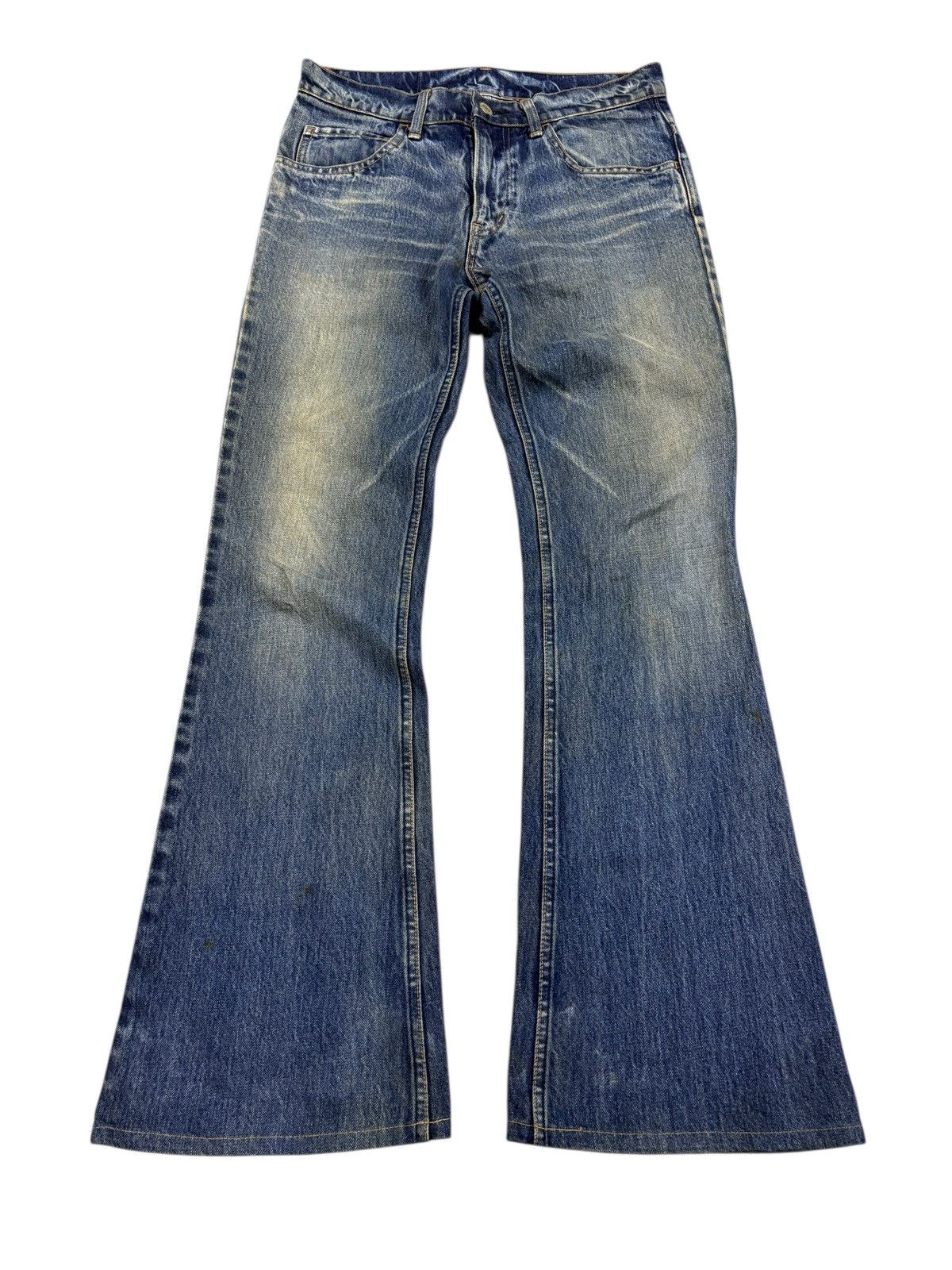 Tornado Mart Vintage Bell Bottom Blue Blue Japan Mud Wash Boro Rusty Size US 31 - 1 Thumbnail