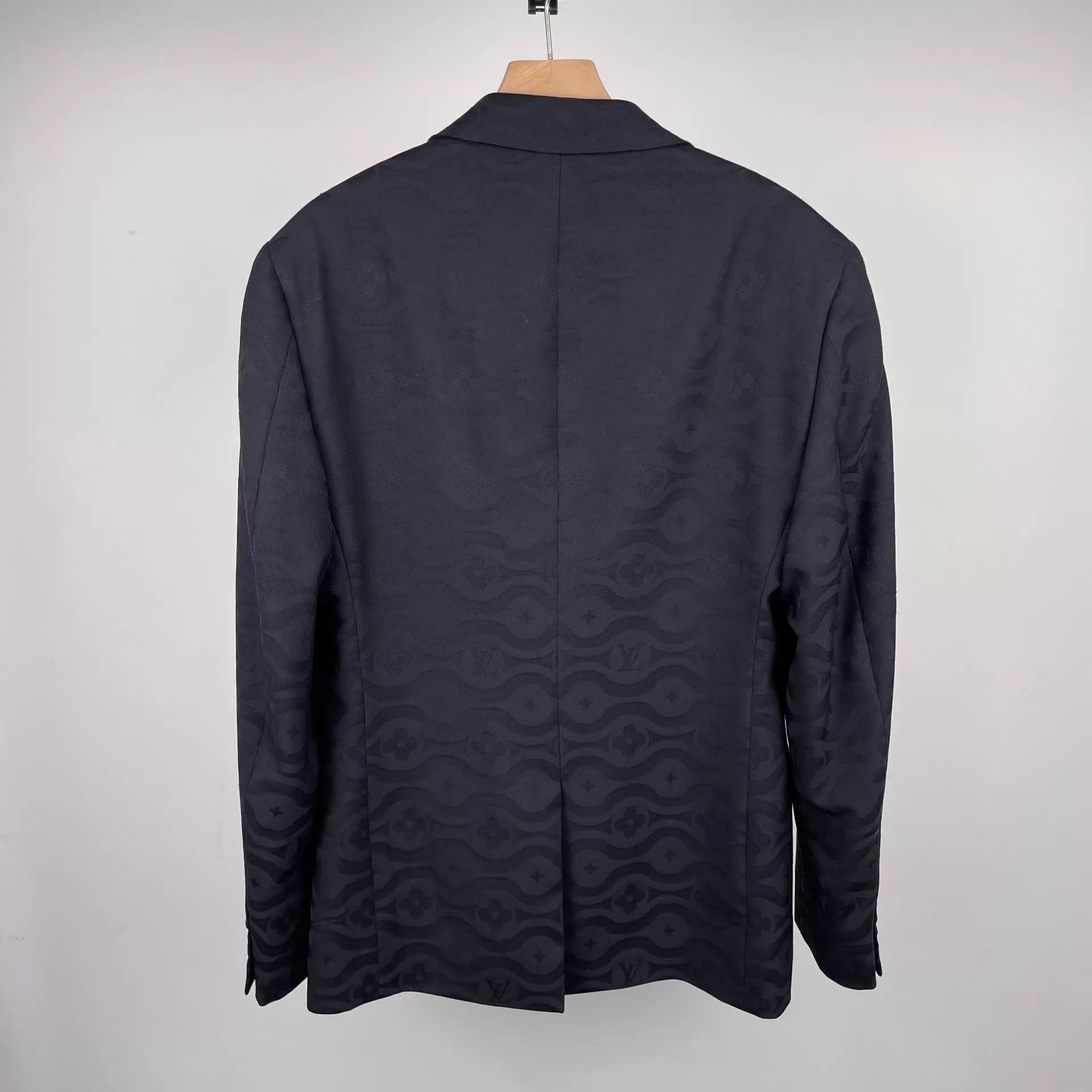 Louis Vuitton LV men's wool suit jacket black blue 48 Size 48R - 3 Thumbnail