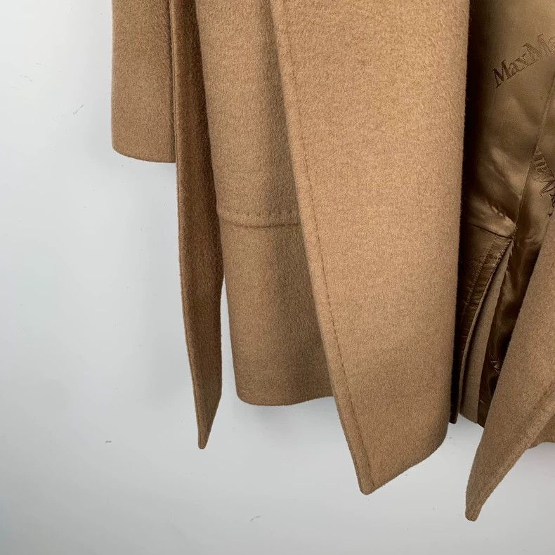 Max Mara Max Mara Brown Camel Hair Hooded Belted Bathrobe Coat Size XXS / US 00 / IT 34 - 4 Thumbnail