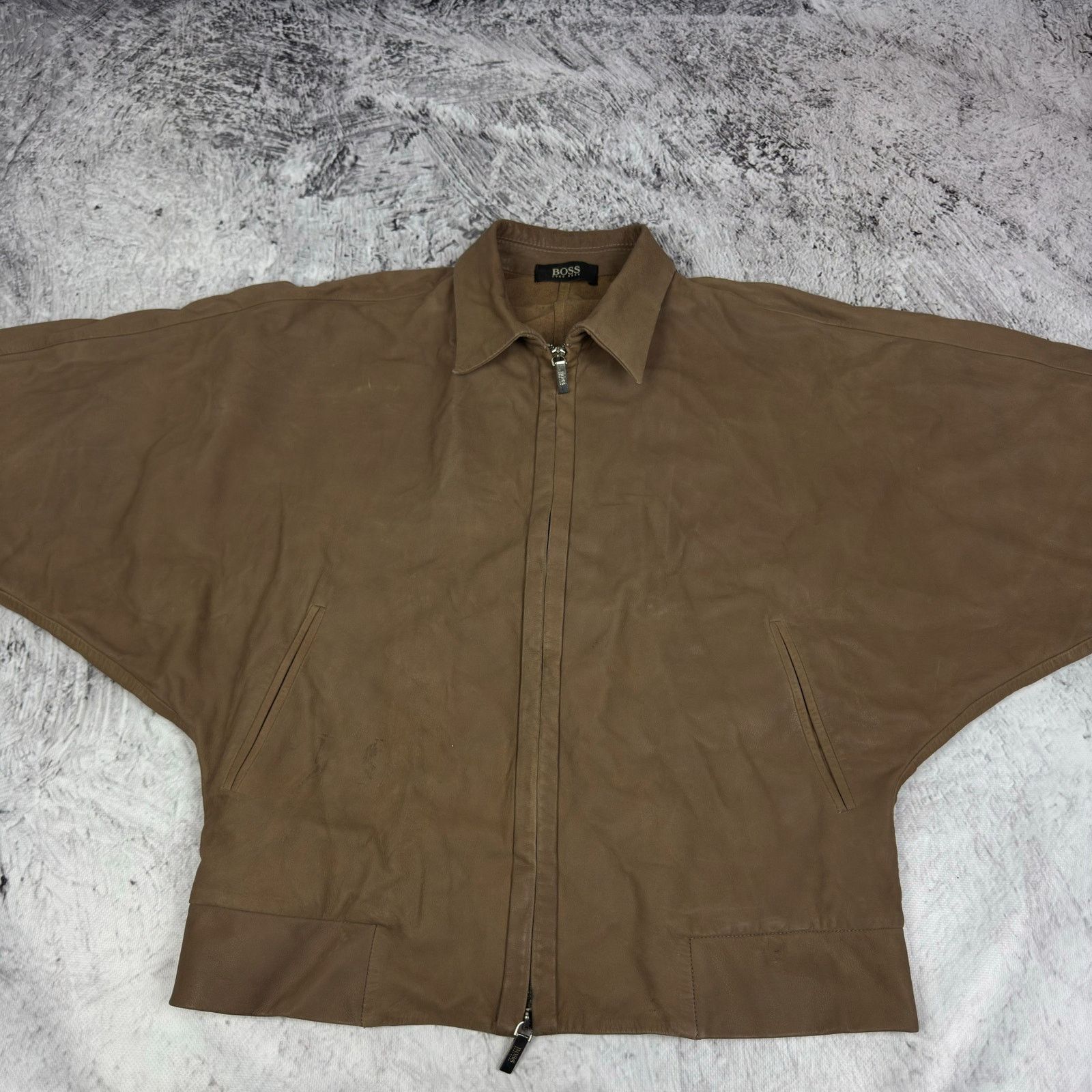 Hugo Boss Boss Hugo Boss Women's brown Leather Full Zip Jacket 8 Size S / US 4 / IT 40 - 11 Thumbnail