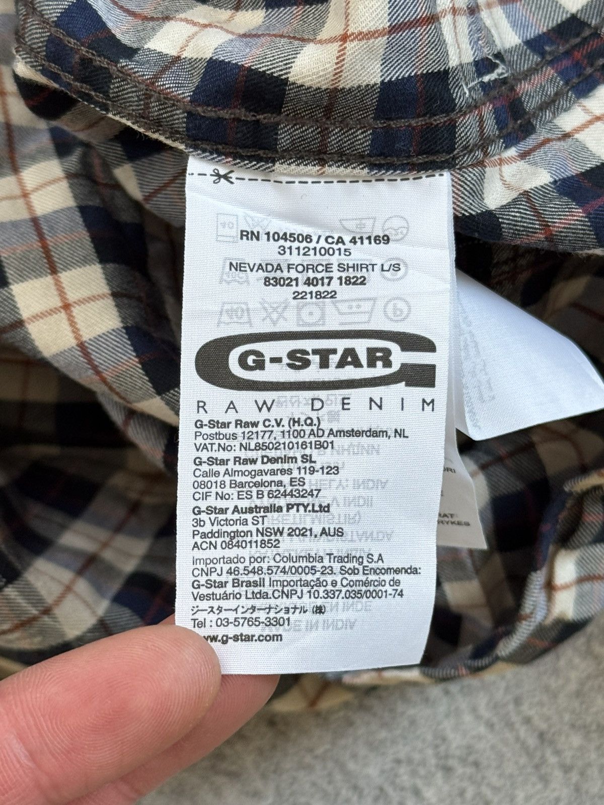 Flannel × G-Star G star raw XL Nevada force shirt L/S flannel button up vntg Size US XL / EU 56 / 4 - 6 Thumbnail