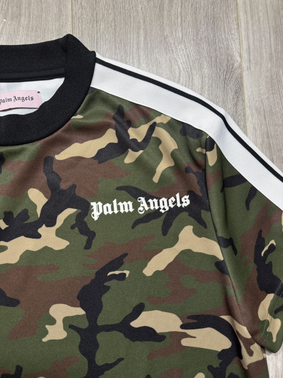Palm Angels Palm Angels Track Taping Tee Green Camo Fits small best Size US S / EU 44-46 / 1 - 2 Thumbnail