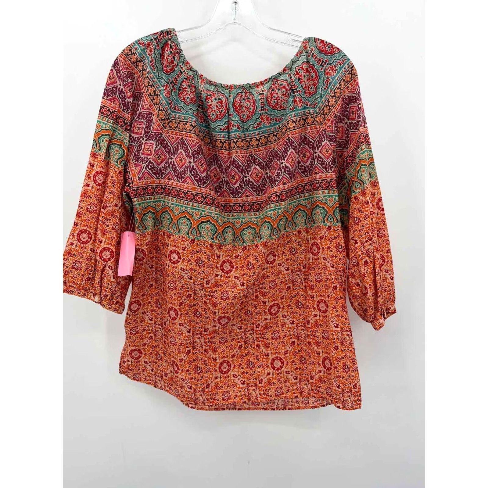 Vintage Lauren Blouse Orange Large Regular Womens Size L / US 10 / IT 46 - 3 Thumbnail