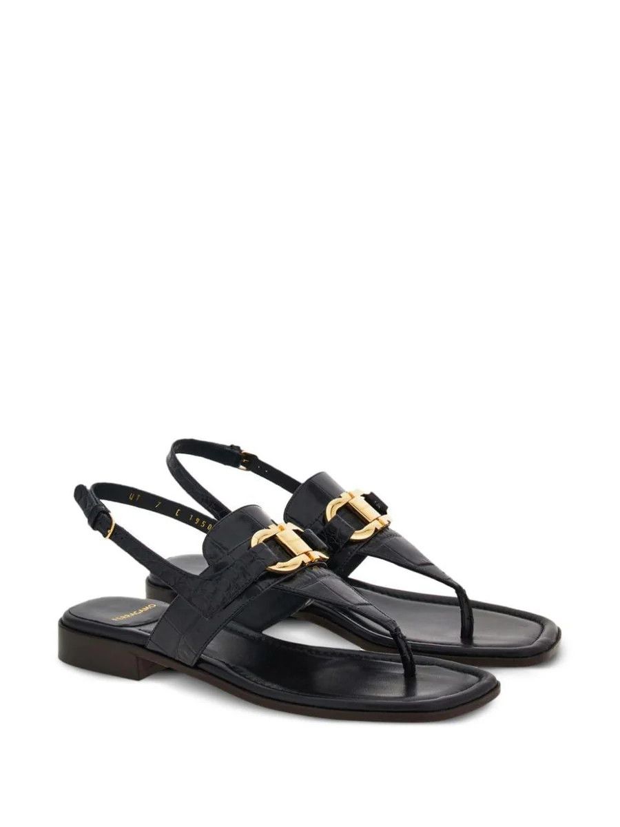 Salvatore Ferragamo o1s1rm0924 Lula Sandals in Black Size US 9.5 / IT 39.5 - 3 Thumbnail