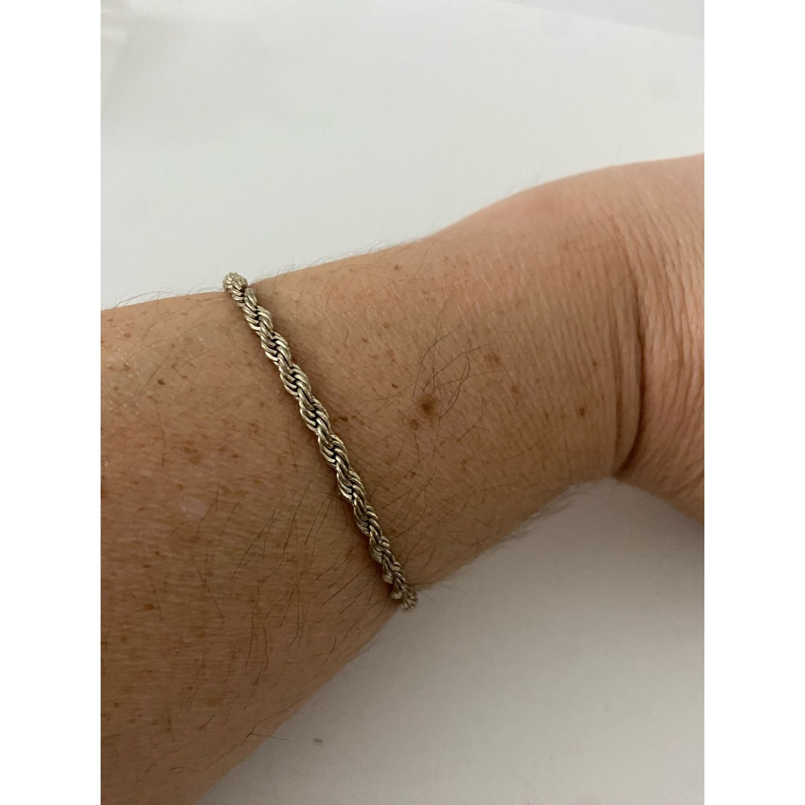 Vintage Vintage Rope chain bracelet silver tone Size ONE SIZE - 1 Thumbnail