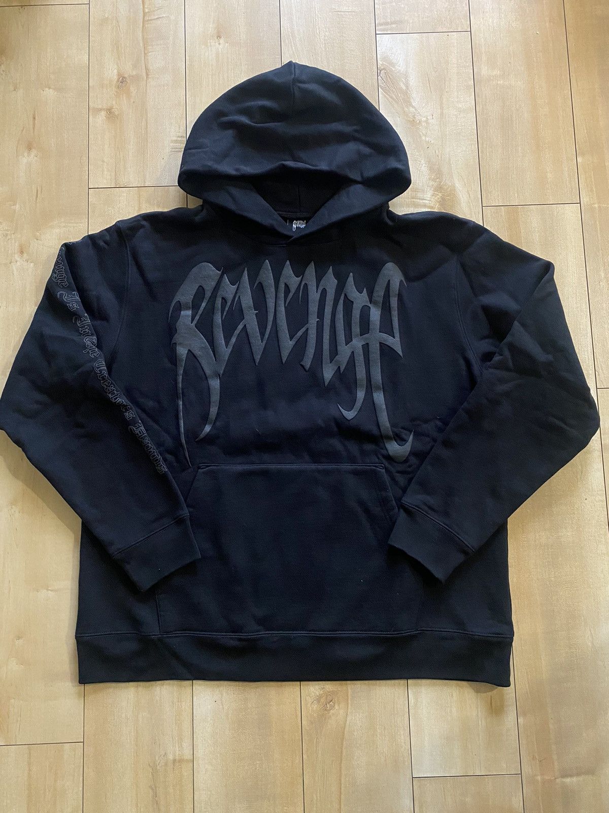 image of Revenge Arch Logo Hoodie Black/black, Men's (Size XL)