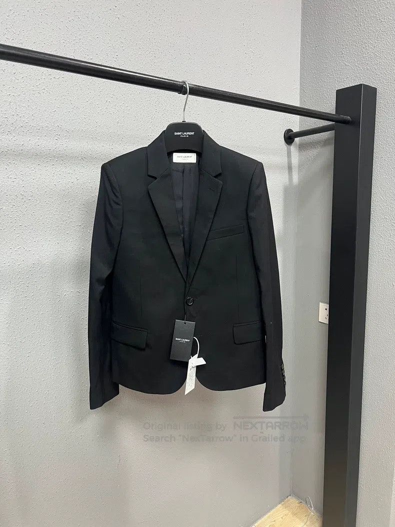 Saint Laurent Paris Saint Laurent Paris Pure Black Blazer Jacket Size XS / US 0-2 / IT 36-38 - 1 Thumbnail