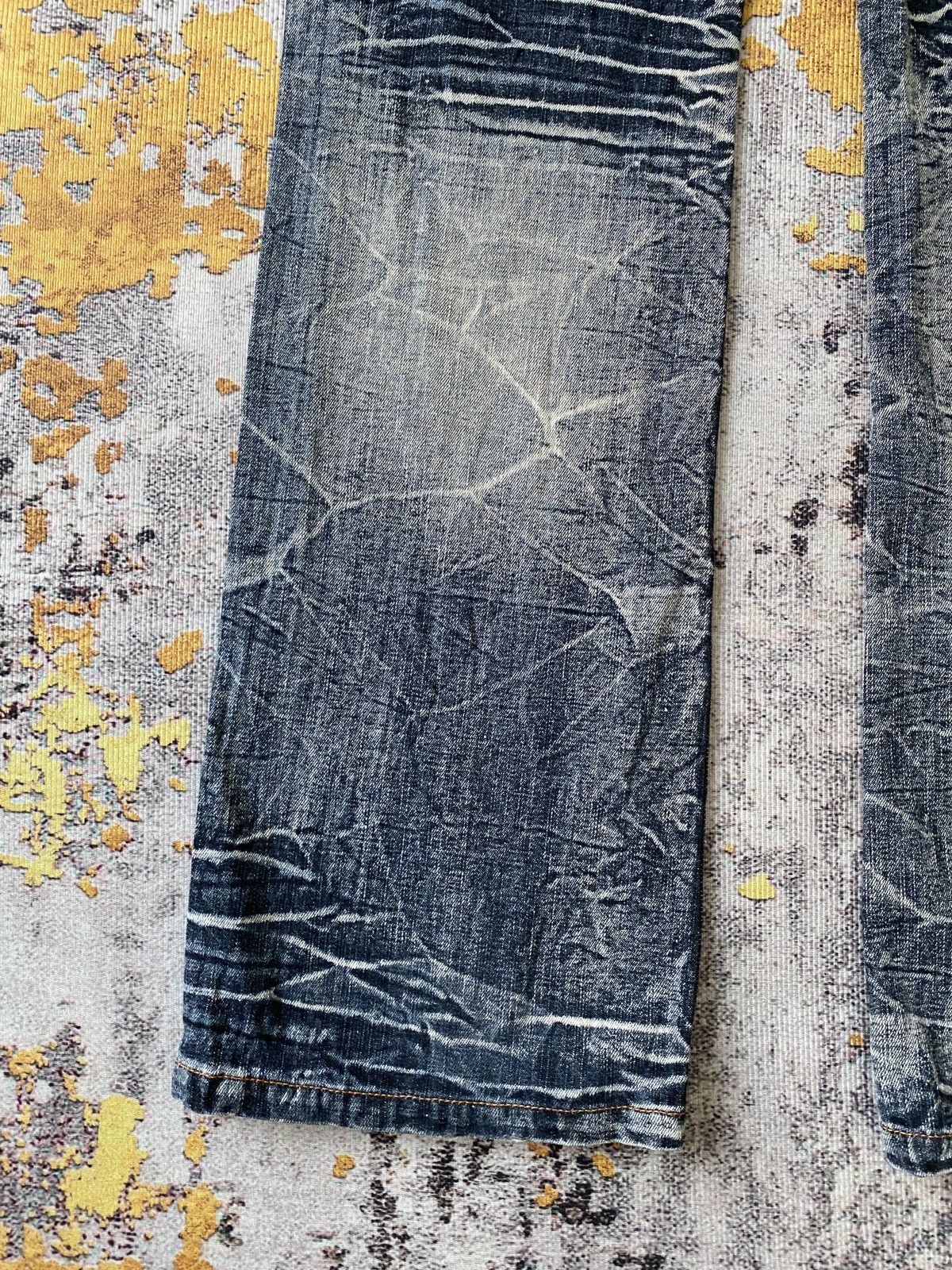 Japanese Brand Black Baccara Honey Comb Claws Mark Distressed Flare Denim Size US 30 / EU 46 - 14 Thumbnail