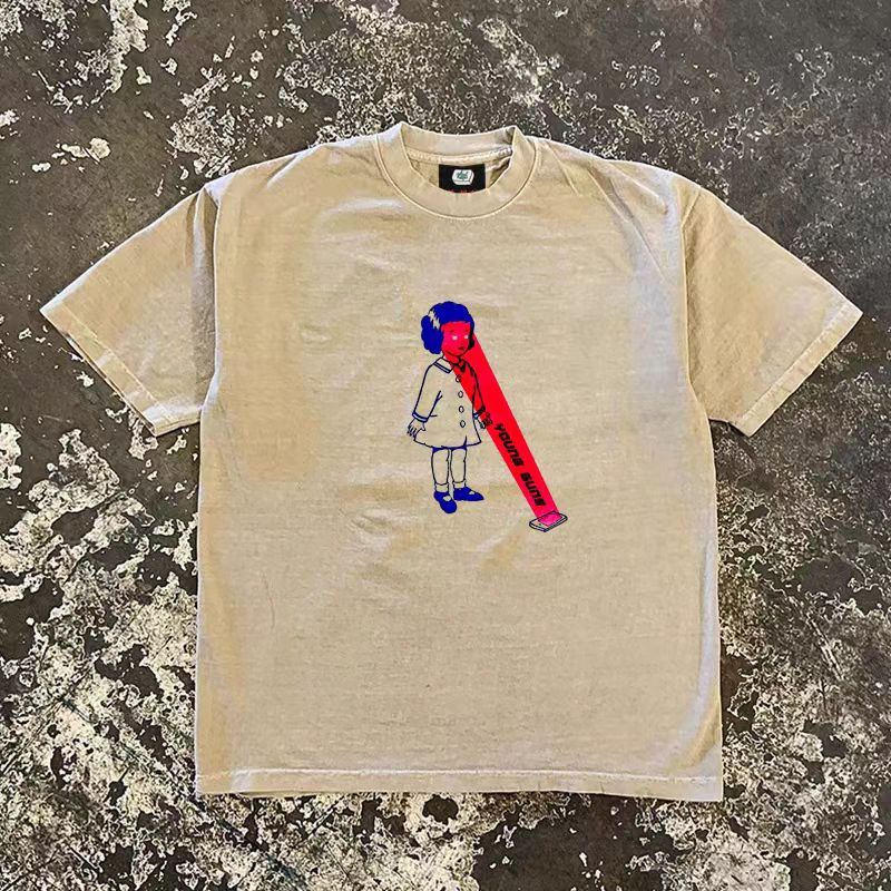 Japanese Brand × Vintage Street fashion washed retro little girl print tshirt Size US M / EU 48-50 / 2 - 1 Thumbnail