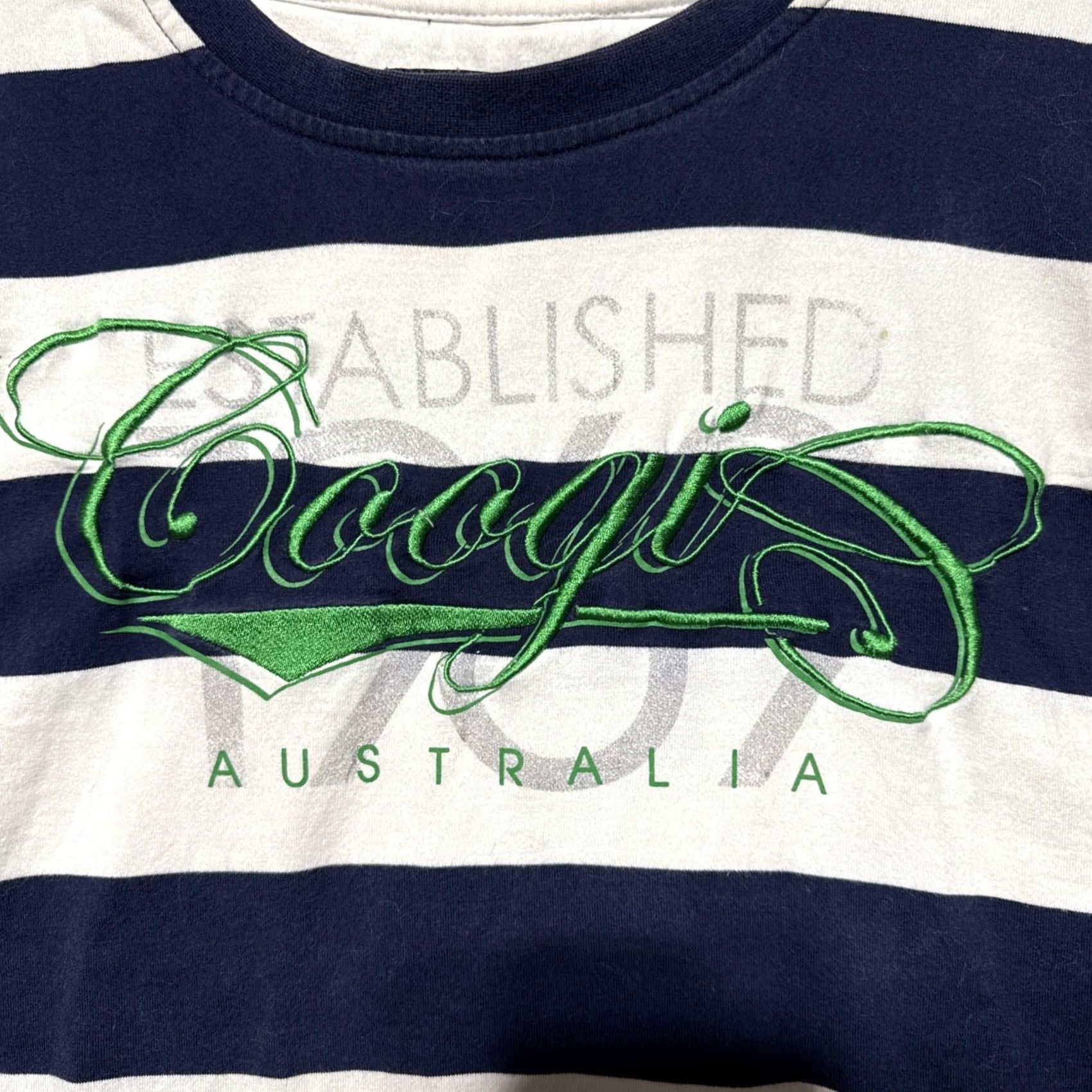Coogi COOGI T-Shirt Men’s 3XL Short Sleeve Striped White Blue Embroidered Logo Size US 39 - 6 Thumbnail