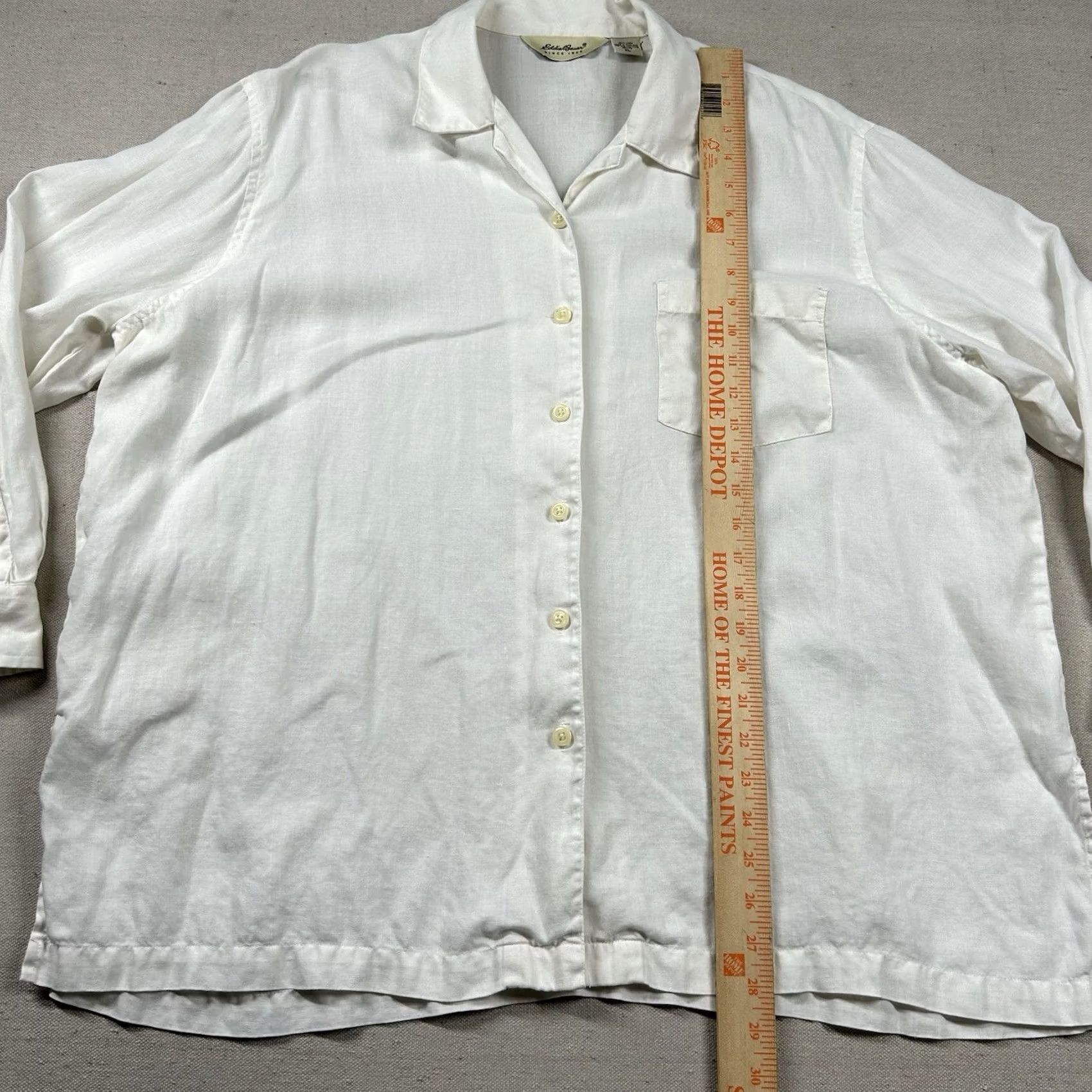 Eddie Bauer Eddie Bauer Shirt Womens XL Petite 100% Linen Button Up Solid White Beachy Baggy Shirt Womens XL Petite White Linen Button-Up Beachy Baggy Size XL / US 12-14 / IT 48-50 - 7 Thumbnail