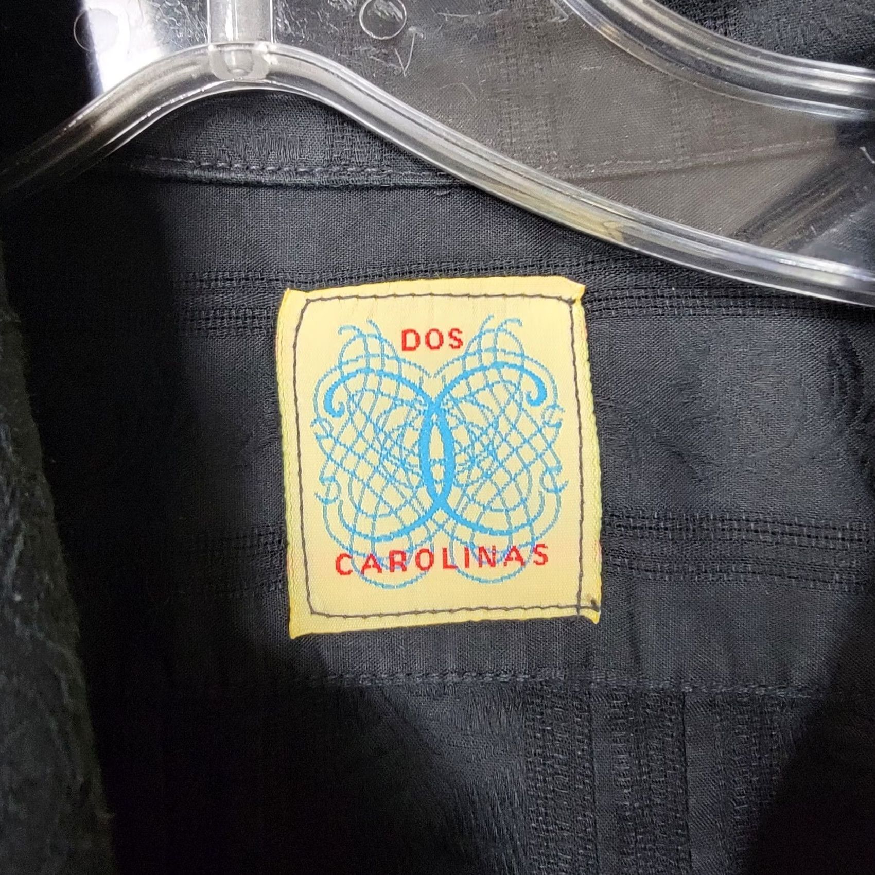 Vintage Dos Carolinas Shirt Mens 2XL Floral 4 Pocket French Cuffs Long Sleeve Black Cotton Size US XXL / EU 58 / 5 - 2 Thumbnail