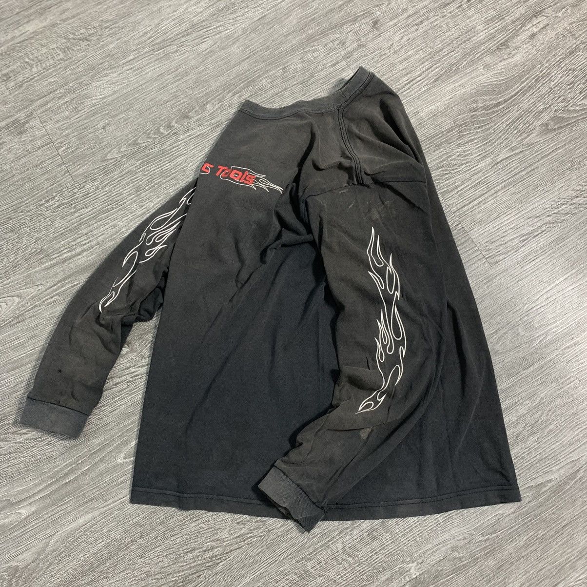 Sports Specialties Destroy💥 90s Mac Tools Twin Sripe Flame Spellout Longsleeve Size US L / EU 52-54 / 3 - 10 Thumbnail