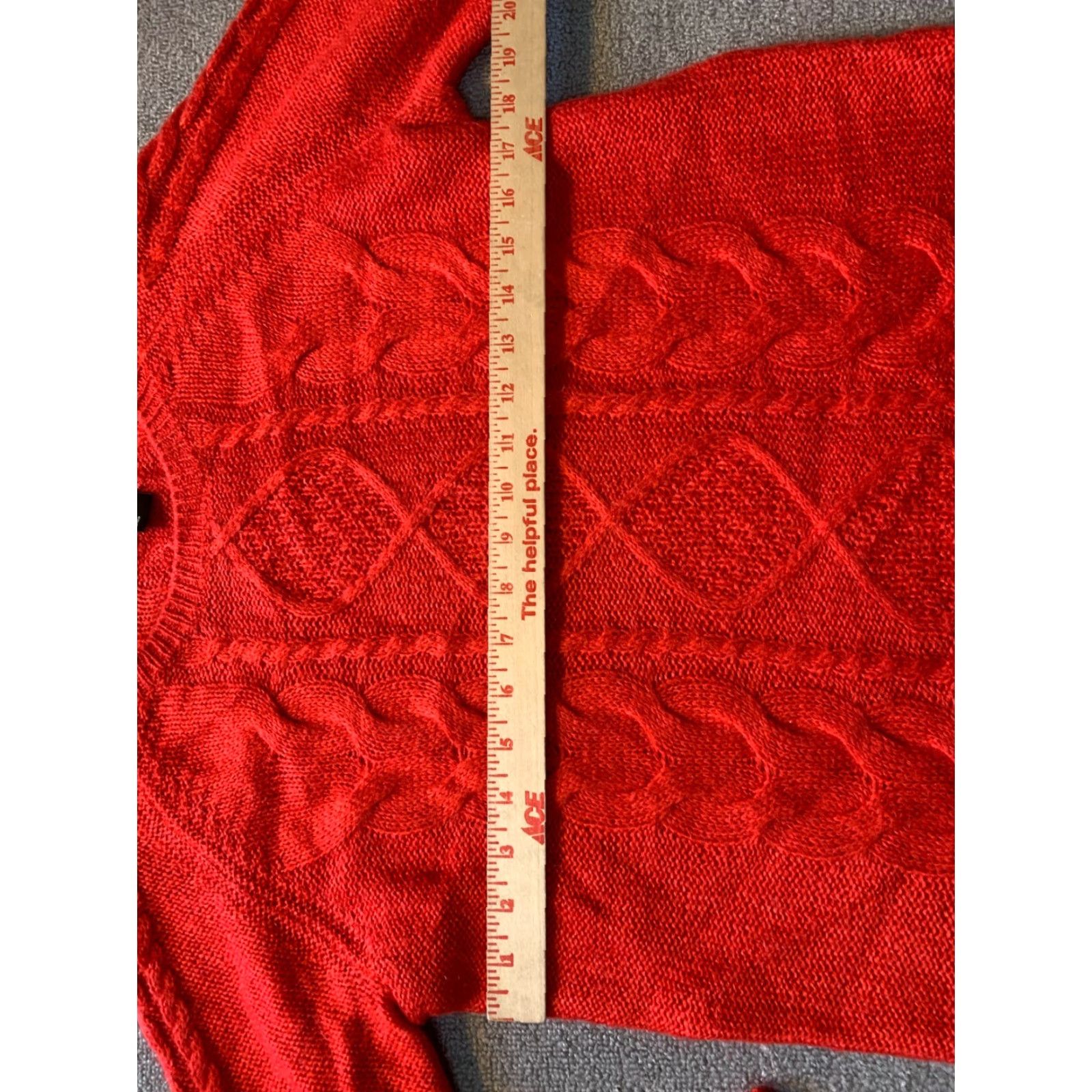 Asics H & M Sweater Womens Red Knit Medium M Knit Sweater Cardigan Crew Neck Solid Red Casual Womens M Size M / US 6-8 / IT 42-44 - 5 Thumbnail