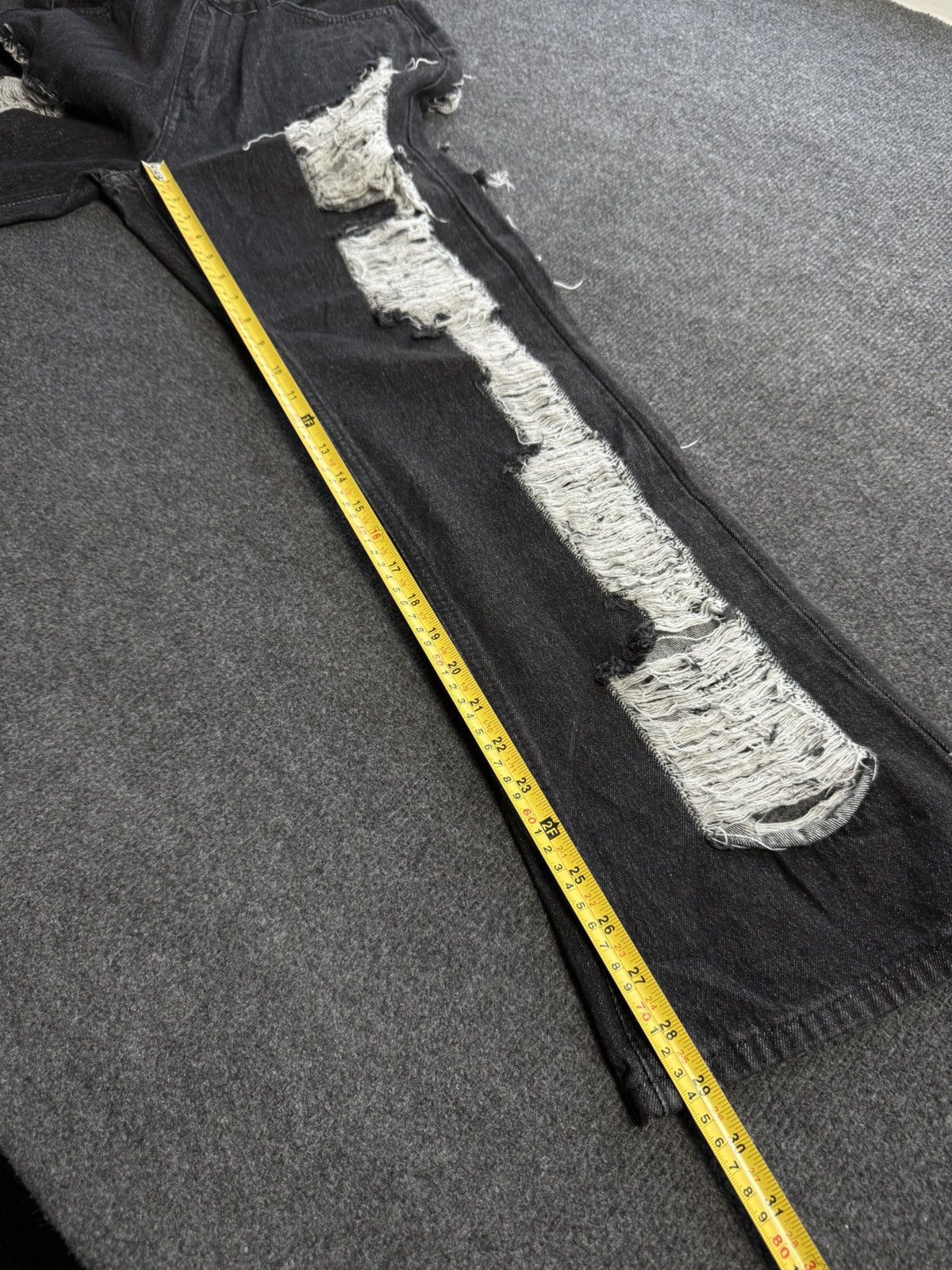 If Six Was Nine Japanese 00s LGB Black Distressed Bootcut Flared Denim Jeans Size 28" / US 6 / IT 42 - 18 Thumbnail