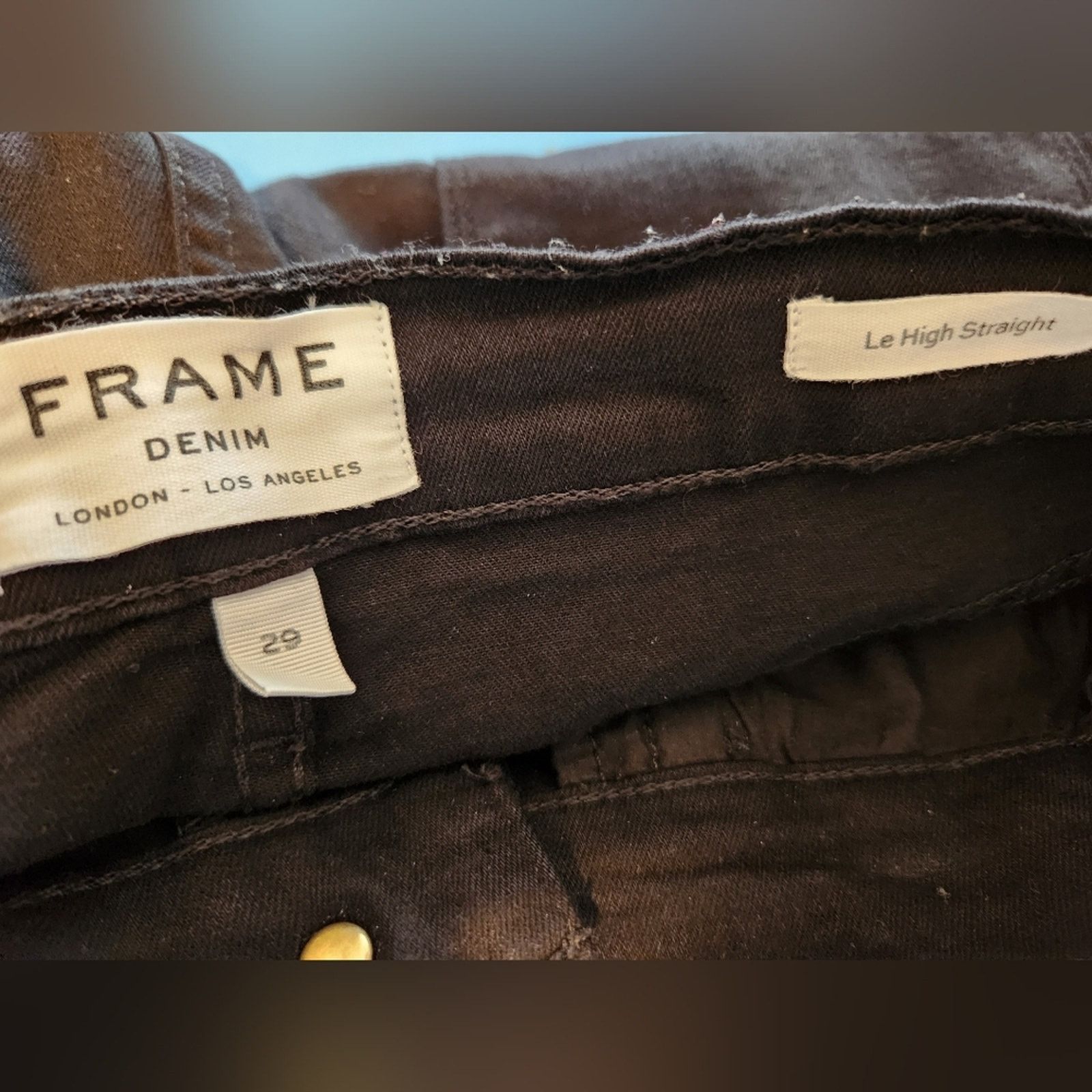 Frame FRAME Le High Straight Jeans in Film Noir 29 Size 29" - 12 Thumbnail