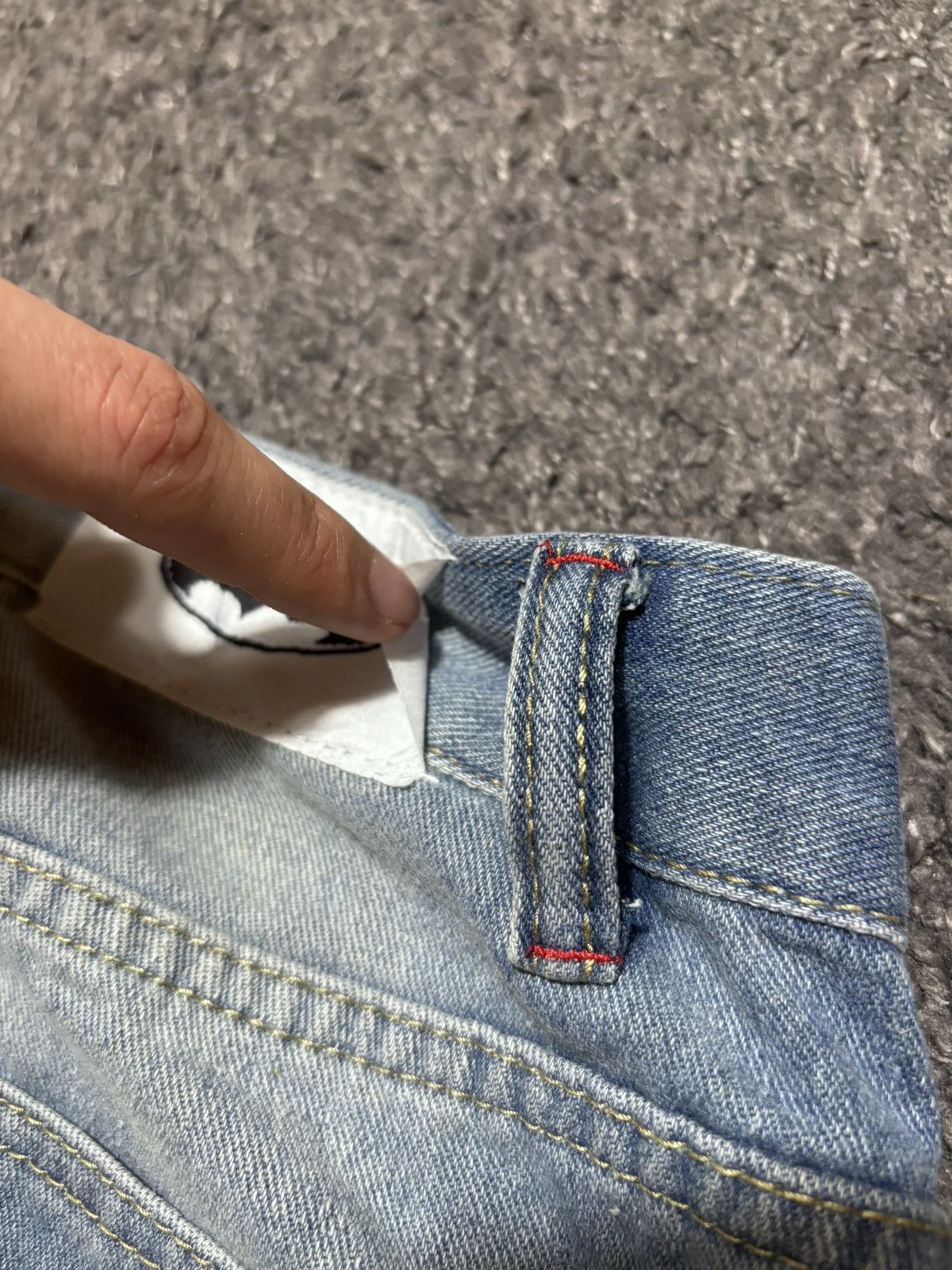 Jean × Vintage Vintage wide leg rare batman embroidered blue baggy jeans Size US 34 / EU 50 - 8 Thumbnail