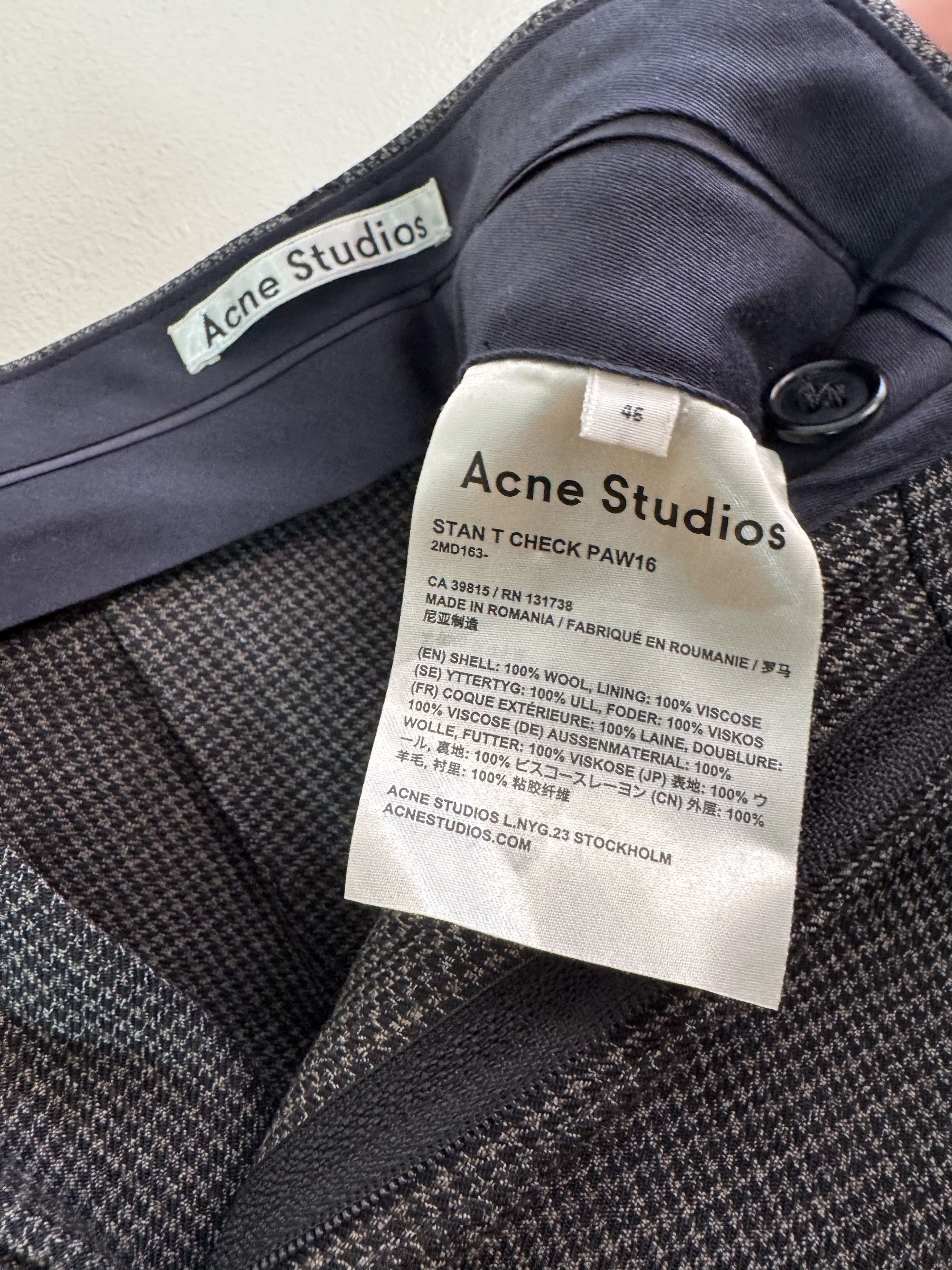 Acne Studios Houndstooth check “Stan T” pants Size US 30 / EU 46 - 7 Thumbnail