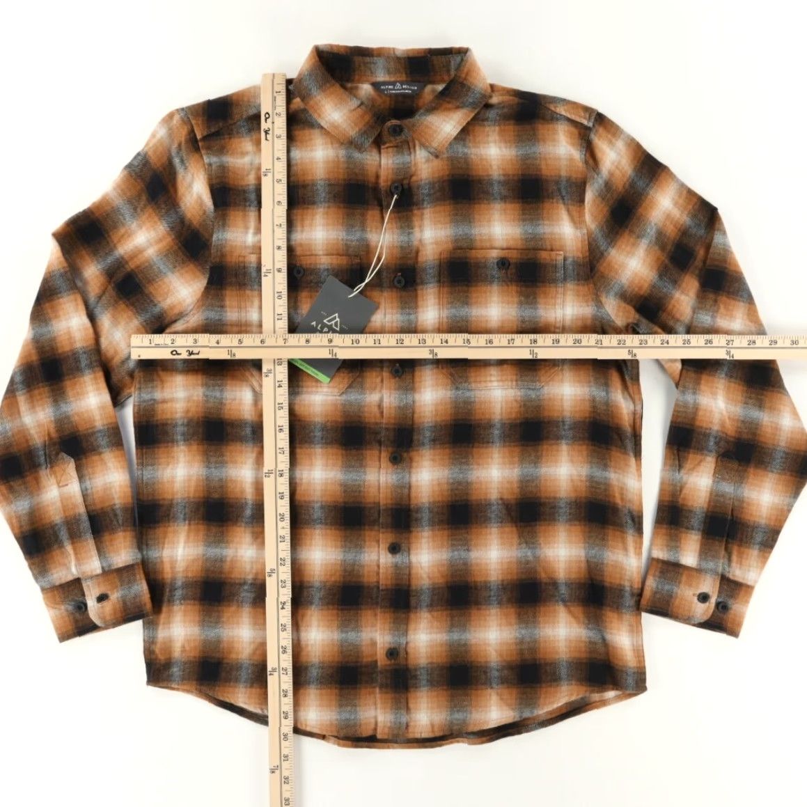 Vintage Alpine Design Shirt Plaid Button Up Brown Men's L Flannel Cotton Blend Long Sleeve Size US L / EU 52-54 / 3 - 3 Thumbnail