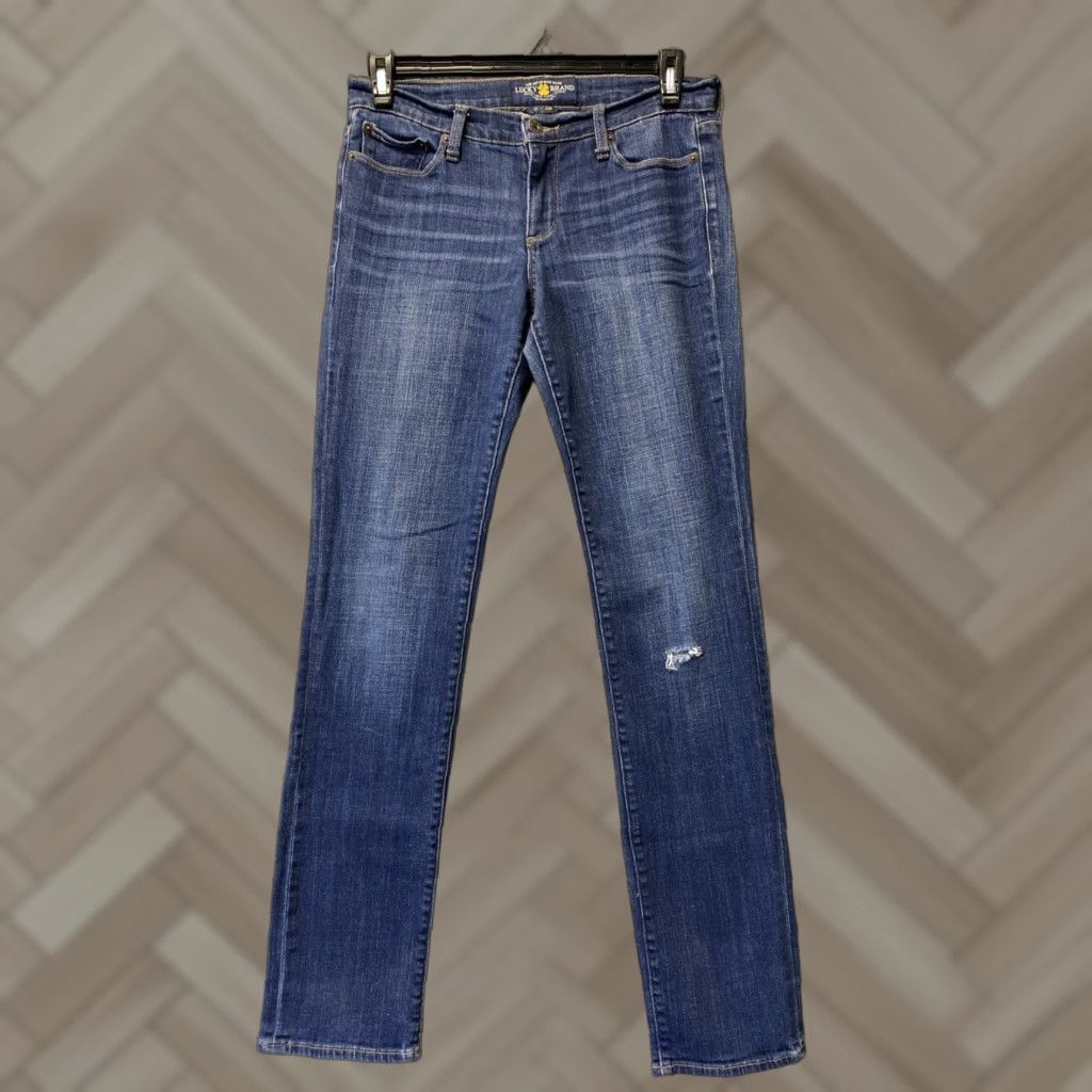 Lucky Brand Lucky Brand Jeans Womens 6 Straight Denim 32x33 Blue Slim 5-Pocket Regular Inseam 33 Comment: N/A Size 24" / US 00 / IT 34 - 1 Thumbnail