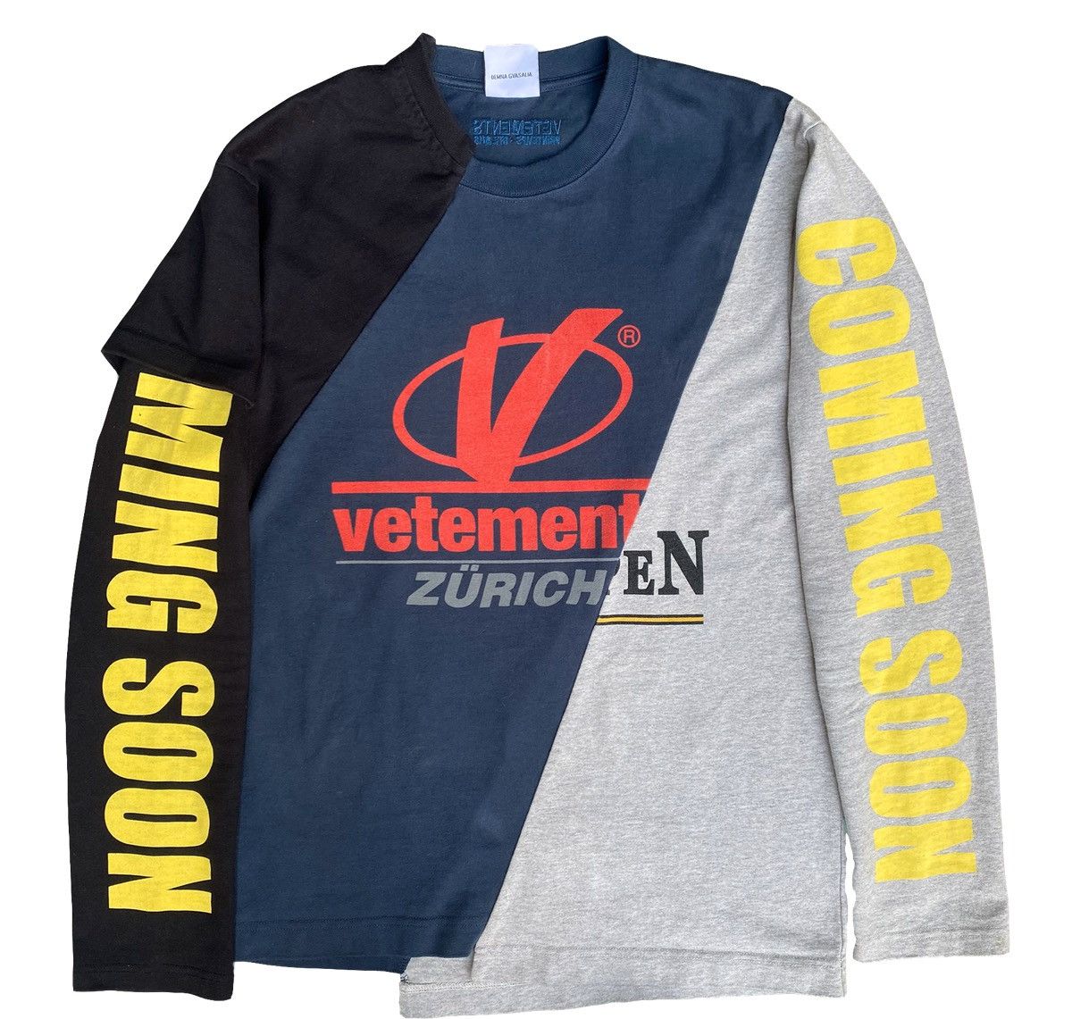 image of Vetements Aw18 Reconstructed Zurich Longsleeve in Grey, Men's (Size Small)