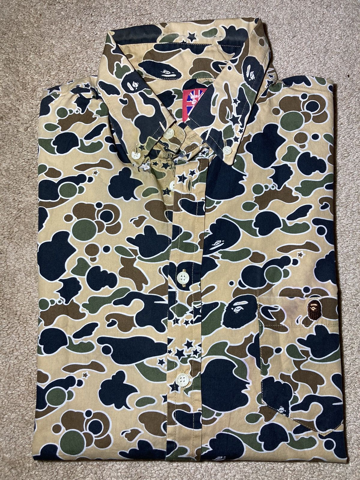 Bape 2003 Bape Psyche Camo Button Up Crazy First Camo OG Vintage Size US L / EU 52-54 / 3 - 1 Thumbnail