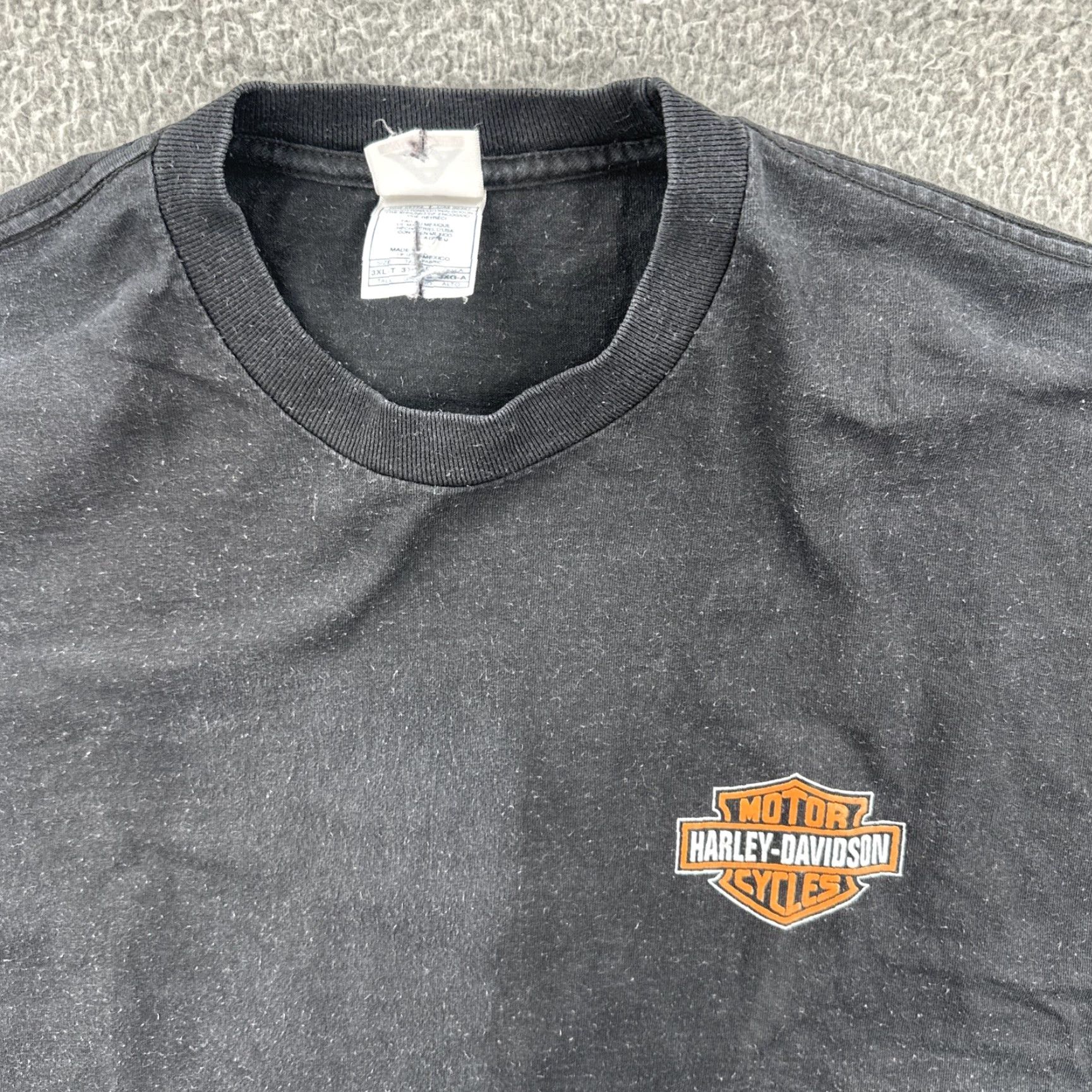 Harley Davidson VINTAGE Harley-Davidson T-Shirt Shirt Cropped Black 3XL Mens Crew Neck Short Sleeve Activewear Apparel Alstyle Size US XXL / EU 58 / 5 - 5 Thumbnail