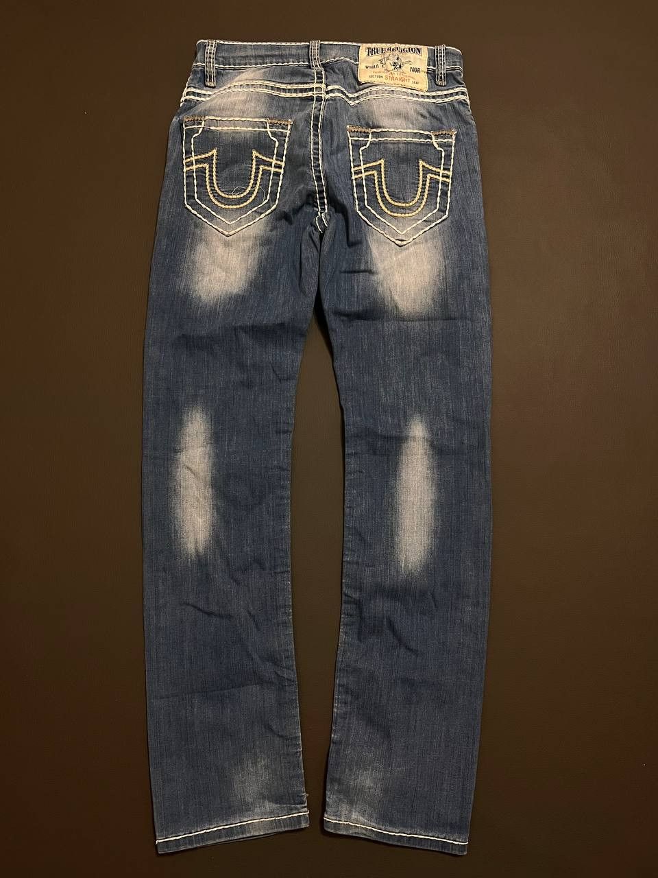 Ed Hardy × Japanese Brand × True Religion 💥Y2k Vintage True Religion White Stitch Slim Straight Jeans Size US 32 / EU 48 - 1 Thumbnail