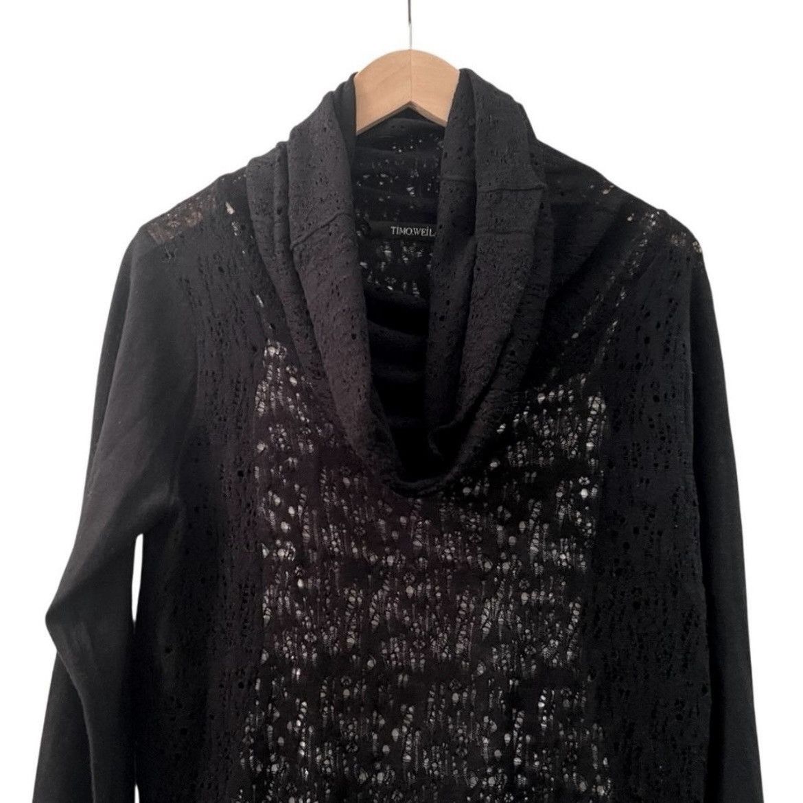 Timo Weiland Timo Weiland Cut-Out Black Cowl Neck Knit Sweater Unisex Size M / US 6-8 / IT 42-44 - 2 Thumbnail