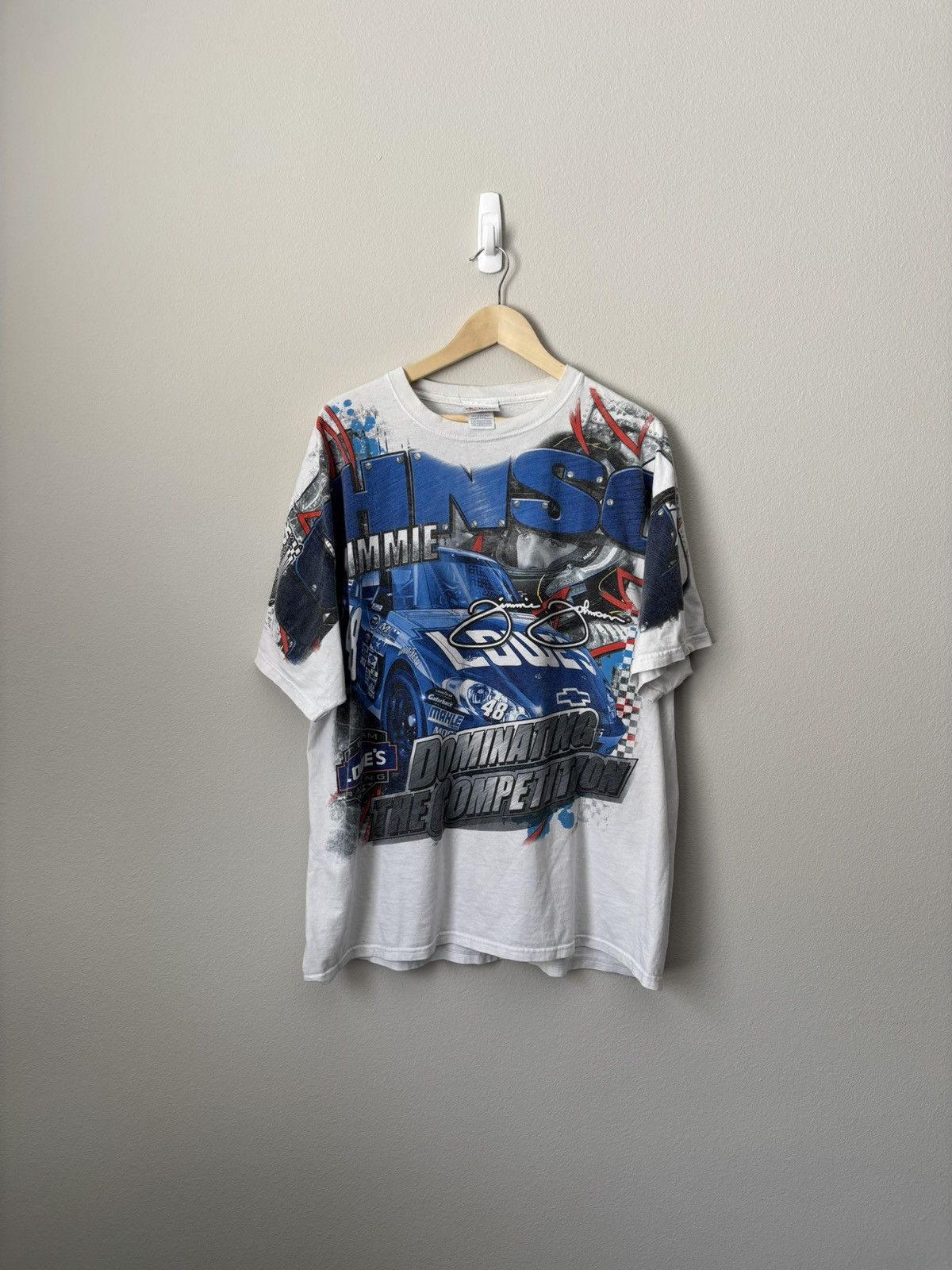 Chase Authentics Vintage Nascar Jimmie Johnson All over print Racing T-Shirt Size US XXL / EU 58 / 5 - 1 Thumbnail