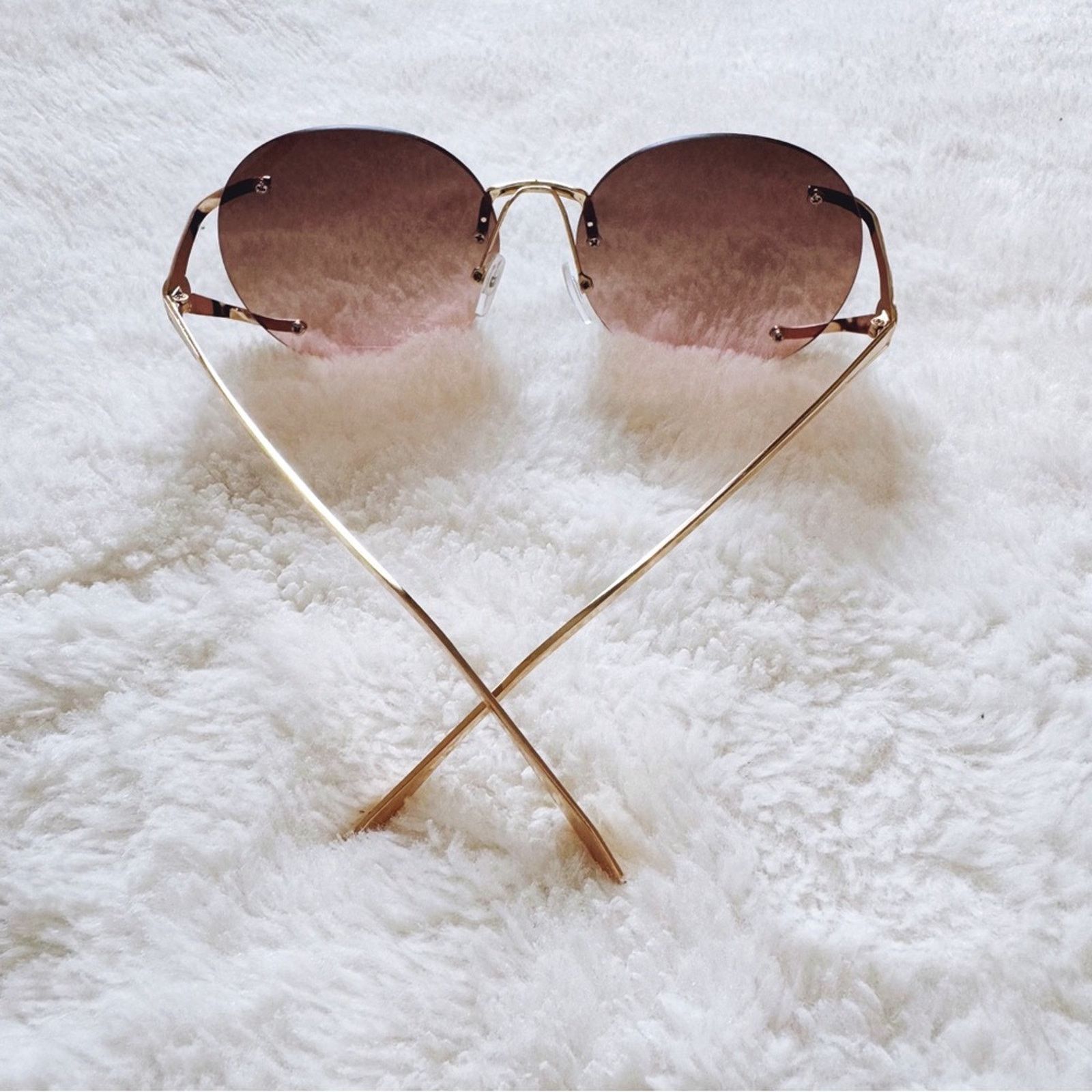 Other Ruth Clear Brown & Pink Round Metal Sunglasses Size ONE SIZE - 10 Thumbnail