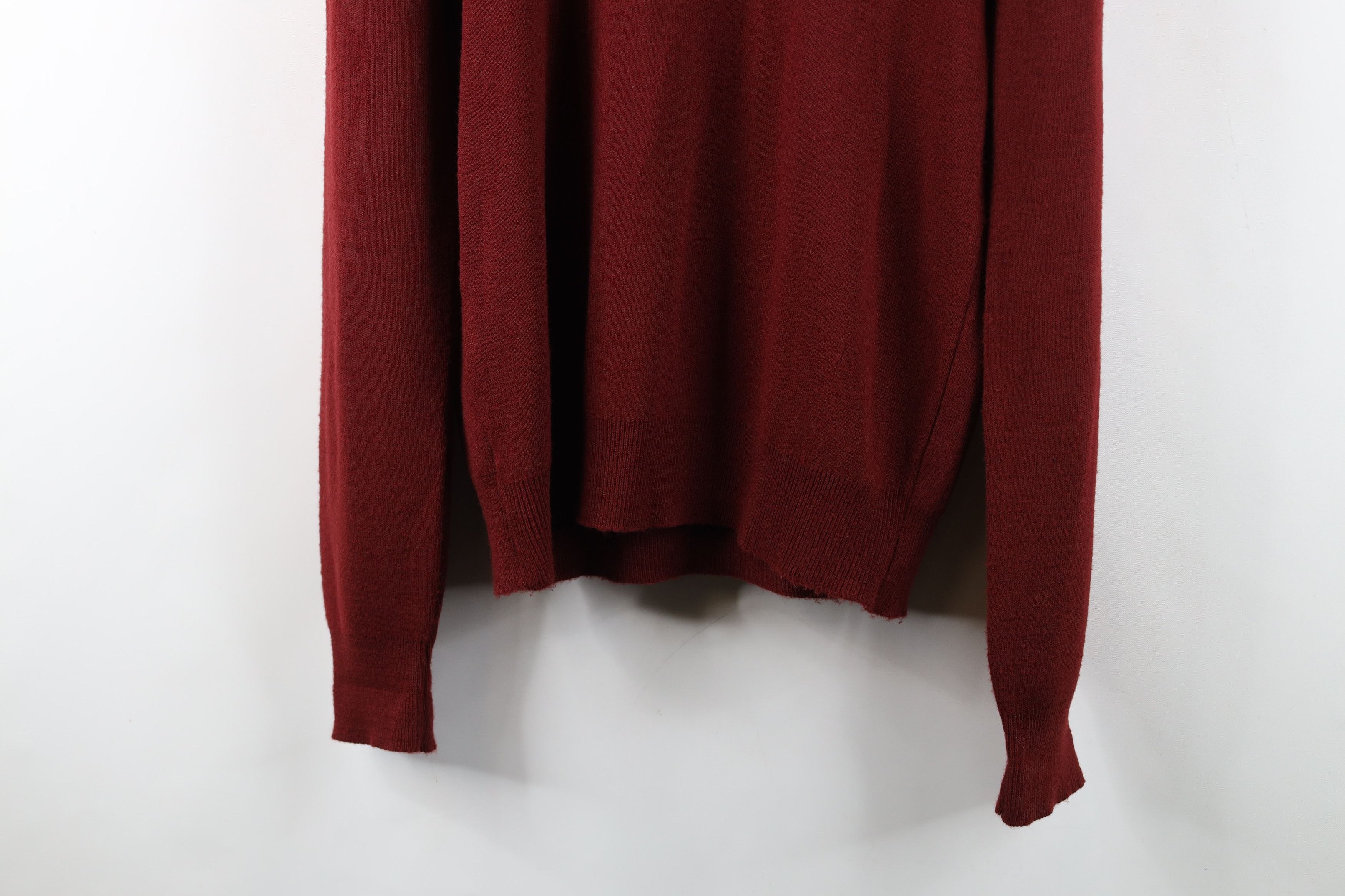 Vintage Vintage 70s Streetwear Ribbed Knit V-Neck Sweater Red USA Size US L / EU 52-54 / 3 - 9 Thumbnail